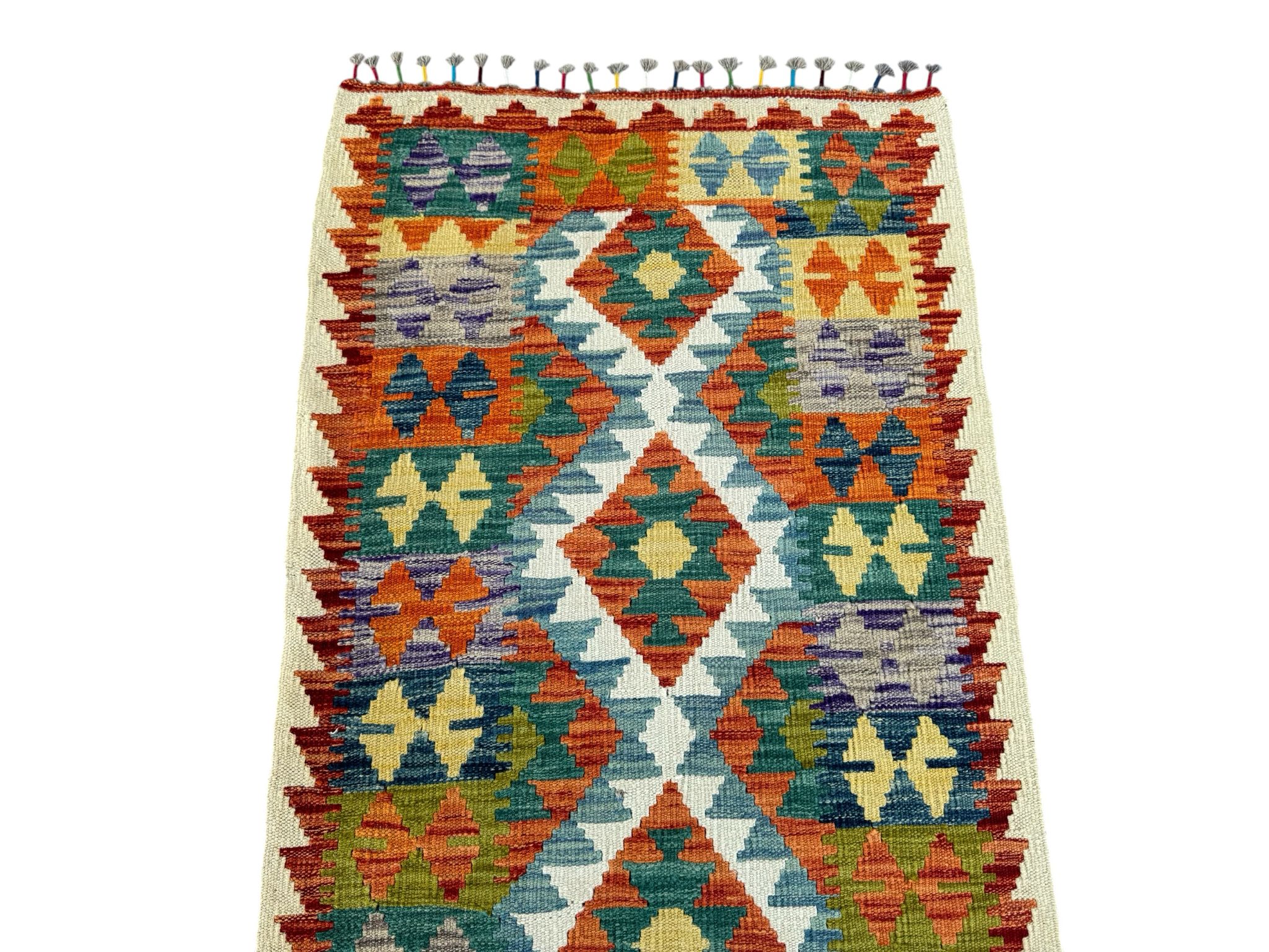 Handmade Afghan Kilim Runner Rug 202 CM x 75 CM Sk#1415
