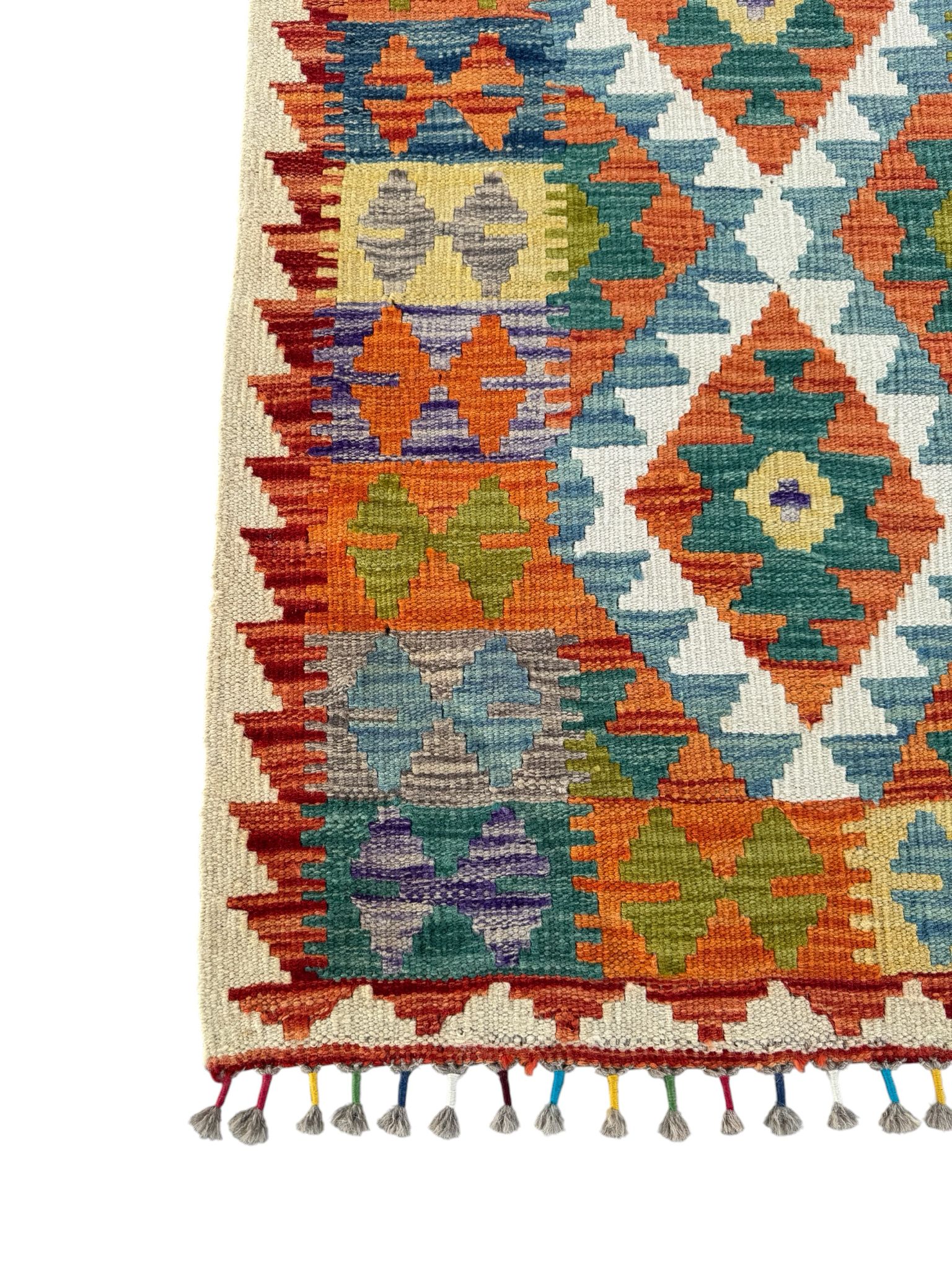 Handmade Afghan Kilim Runner Rug 202 CM x 75 CM Sk#1415
