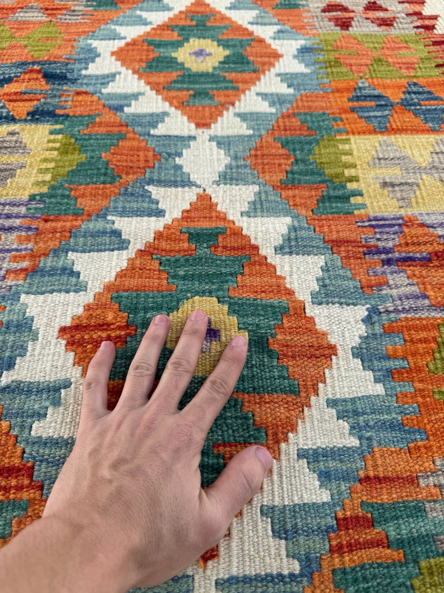 Handmade Afghan Kilim Runner Rug 202 CM x 75 CM Sk#1415