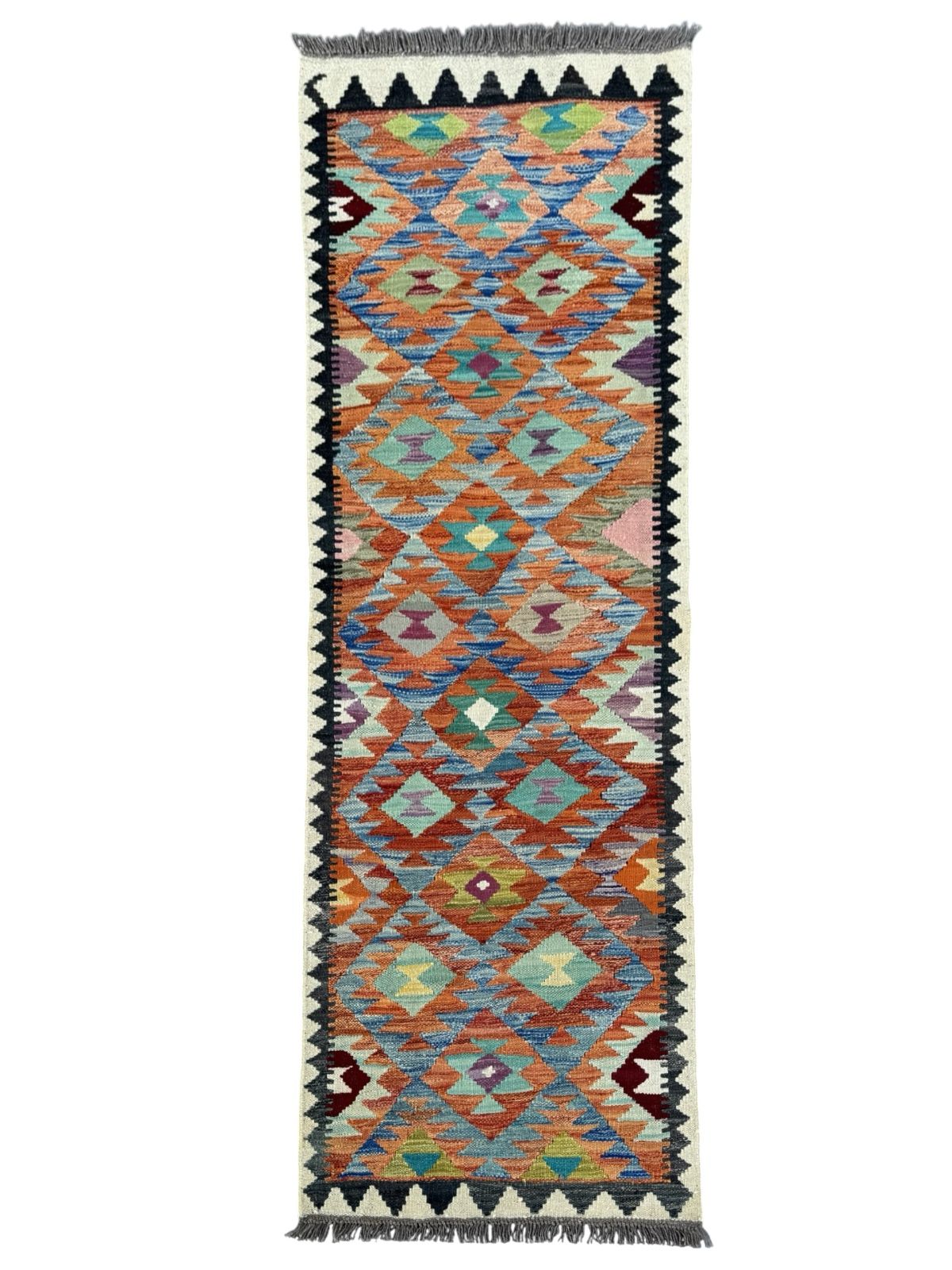 Handmade Afghan Kilim Runner Rug 196 CM x 75 CM Sk#1416