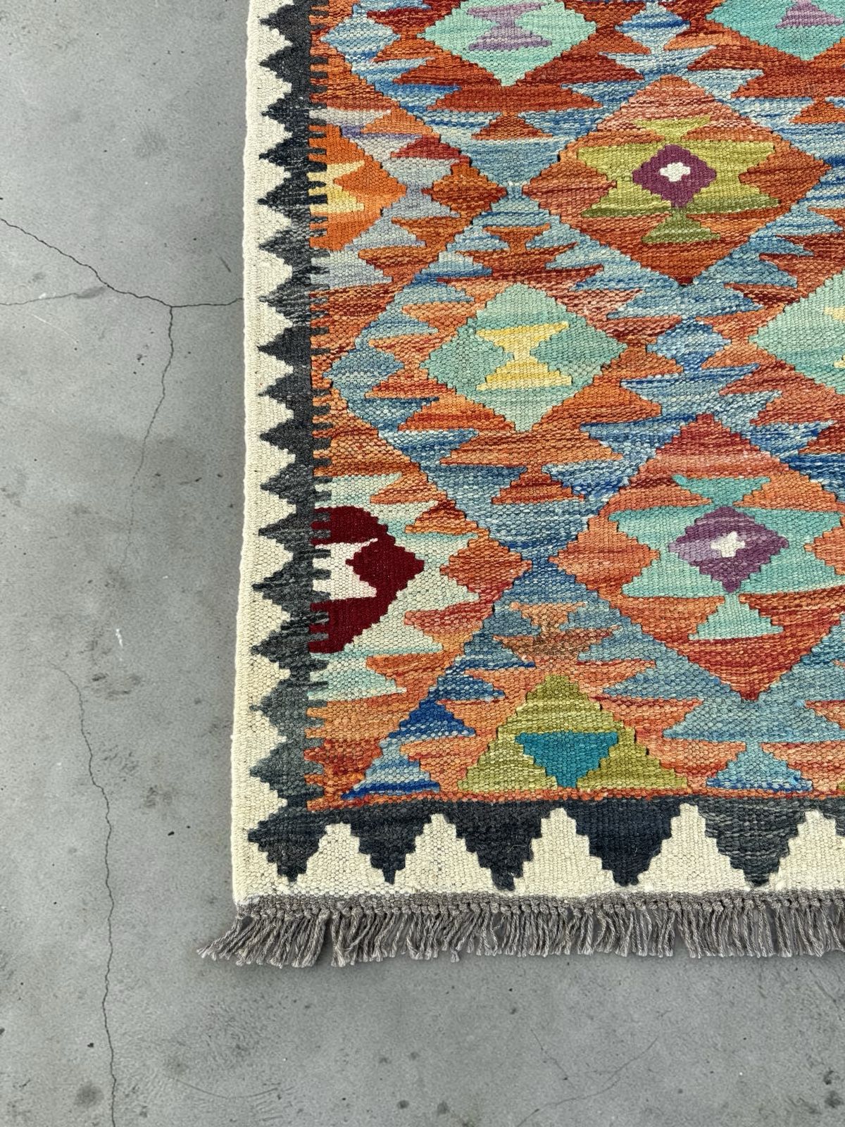 Handmade Afghan Kilim Runner Rug 196 CM x 75 CM Sk#1416