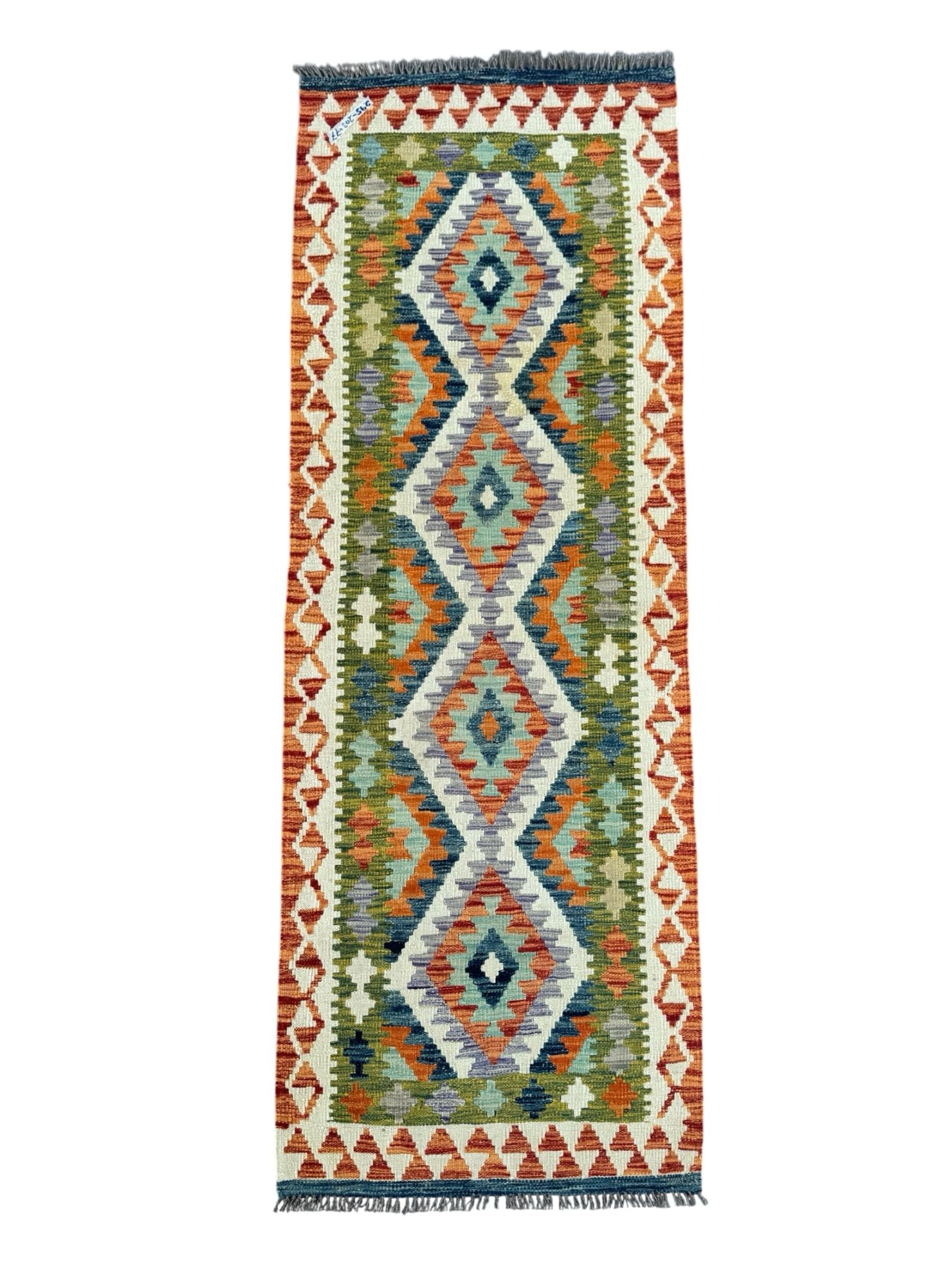 Handmade Afghan Kilim Runner Rug 202 CM x 78 CM Sk#1417