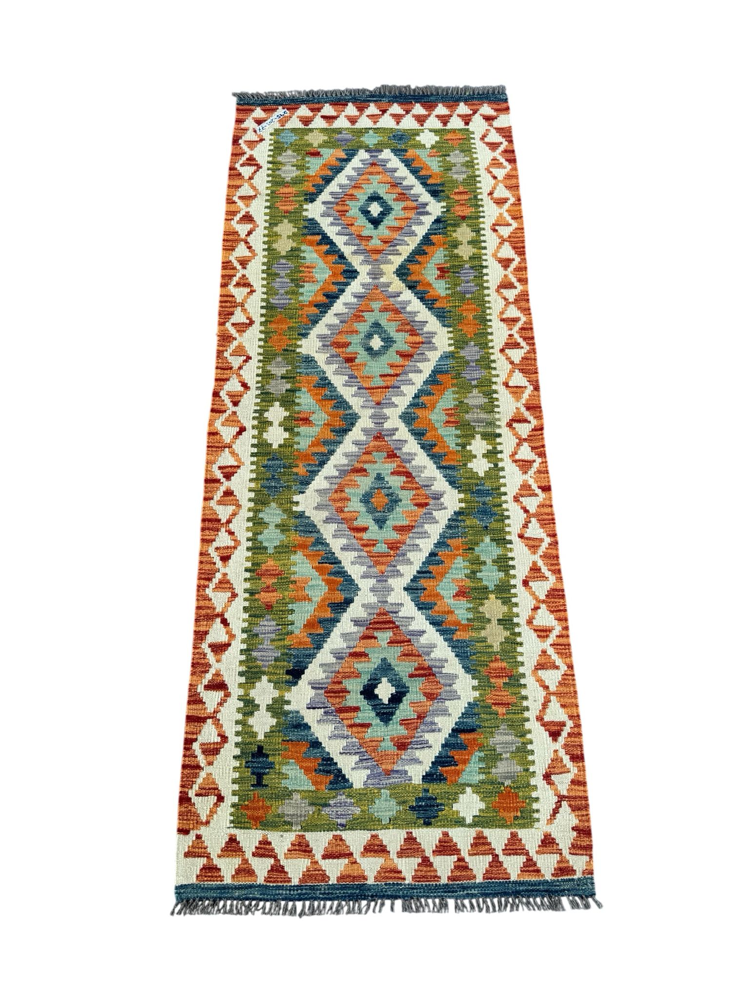 Handmade Afghan Kilim Runner Rug 202 CM x 78 CM Sk#1417