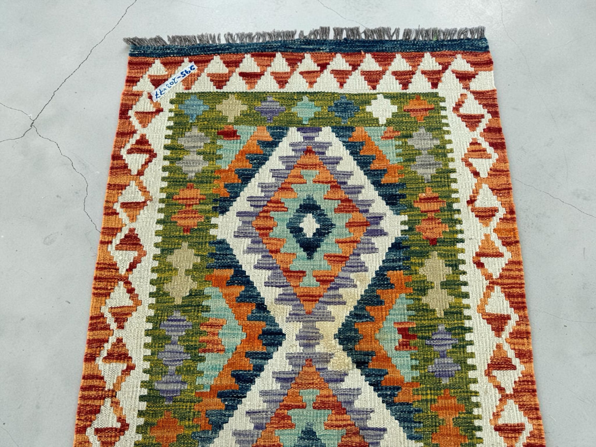 Handmade Afghan Kilim Runner Rug 202 CM x 78 CM Sk#1417