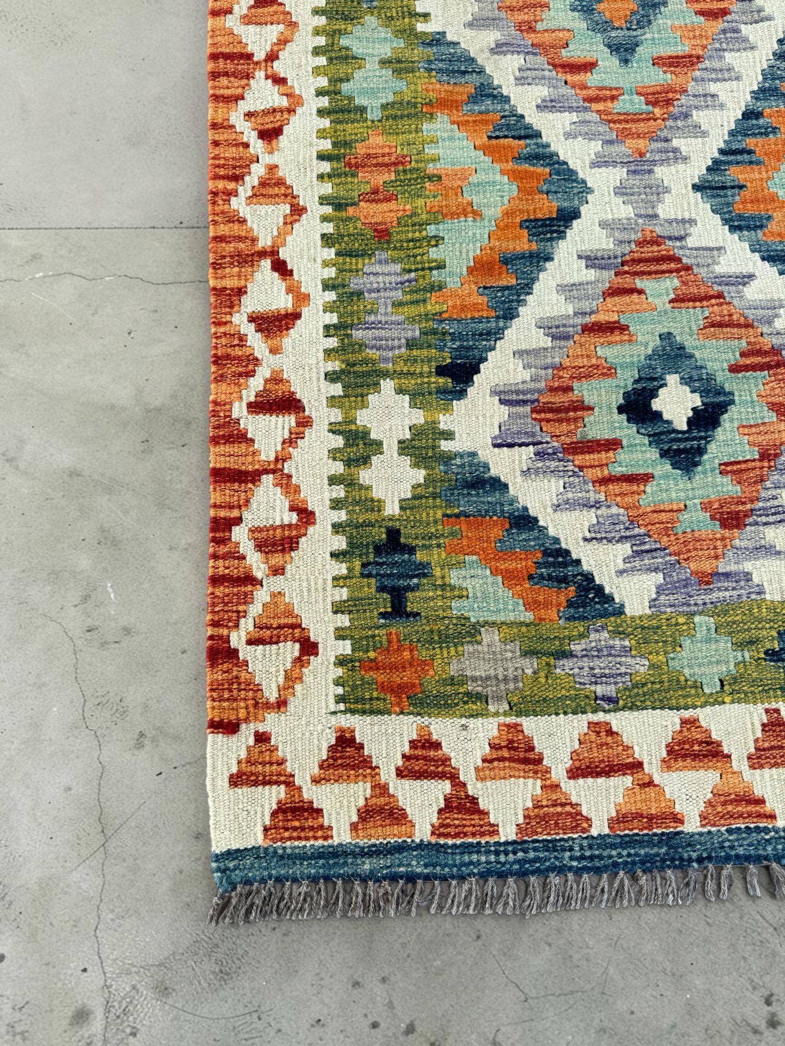 Handmade Afghan Kilim Runner Rug 202 CM x 78 CM Sk#1417