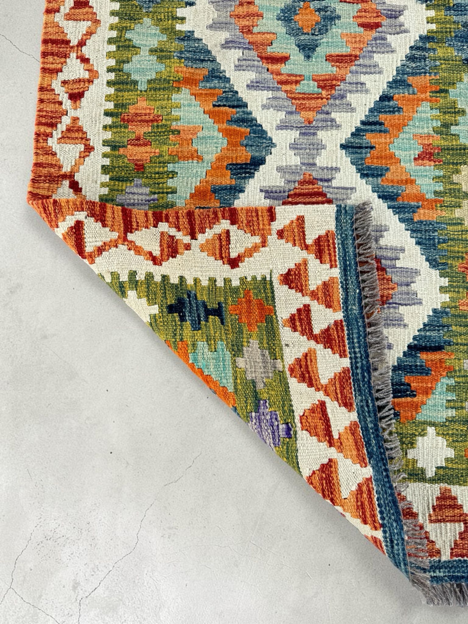 Handmade Afghan Kilim Runner Rug 202 CM x 78 CM Sk#1417