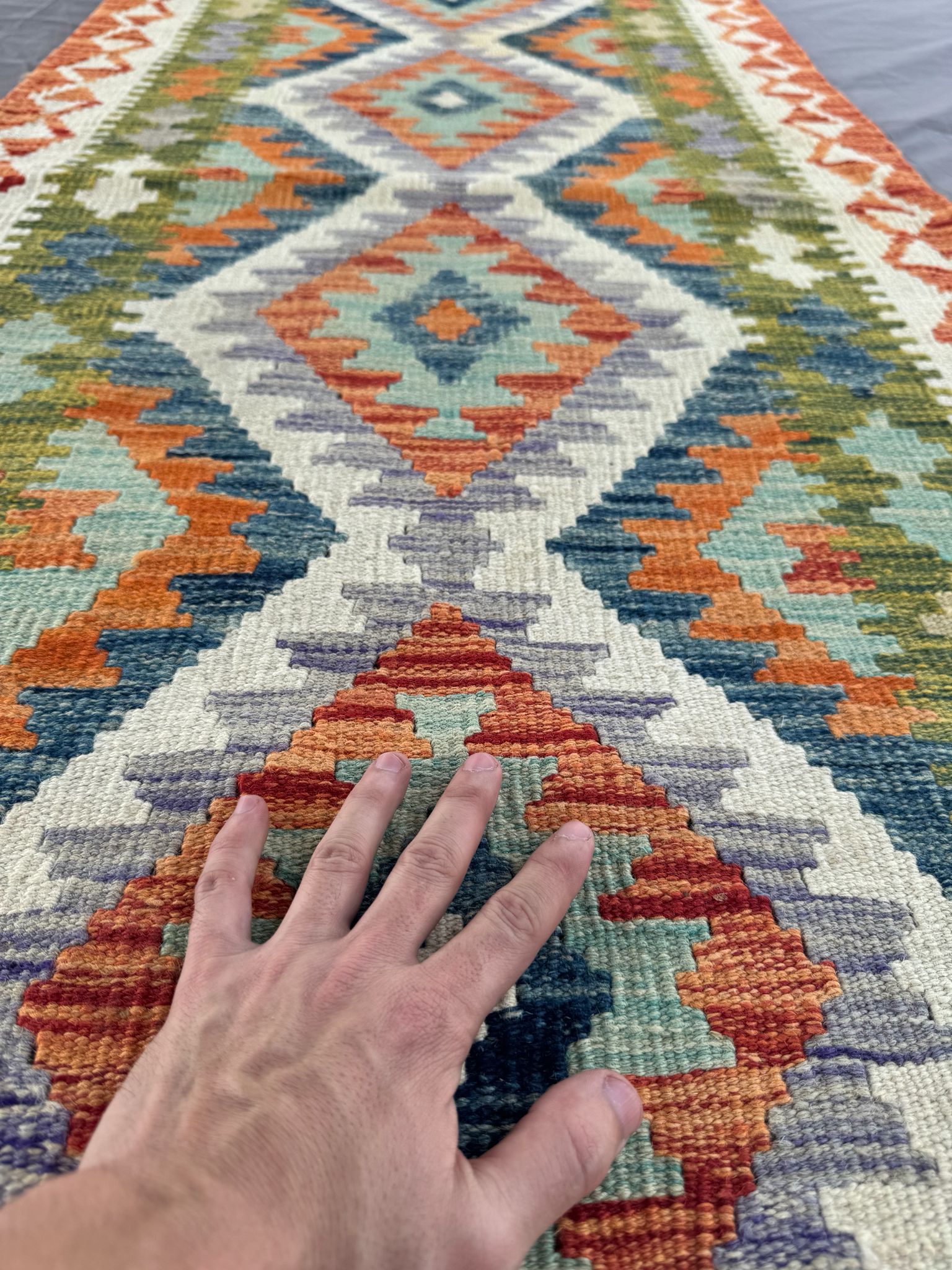 Handmade Afghan Kilim Runner Rug 202 CM x 78 CM Sk#1417