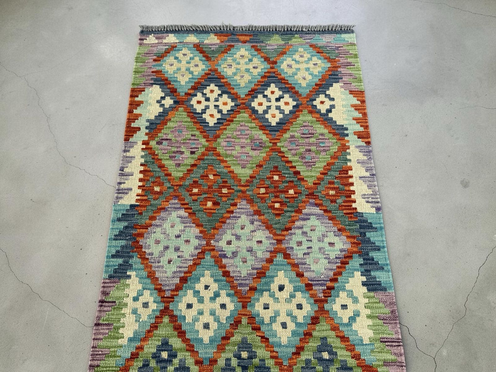 Handmade Afghan Kilim Runner Rug 290 CM x 81 CM Sk#1418