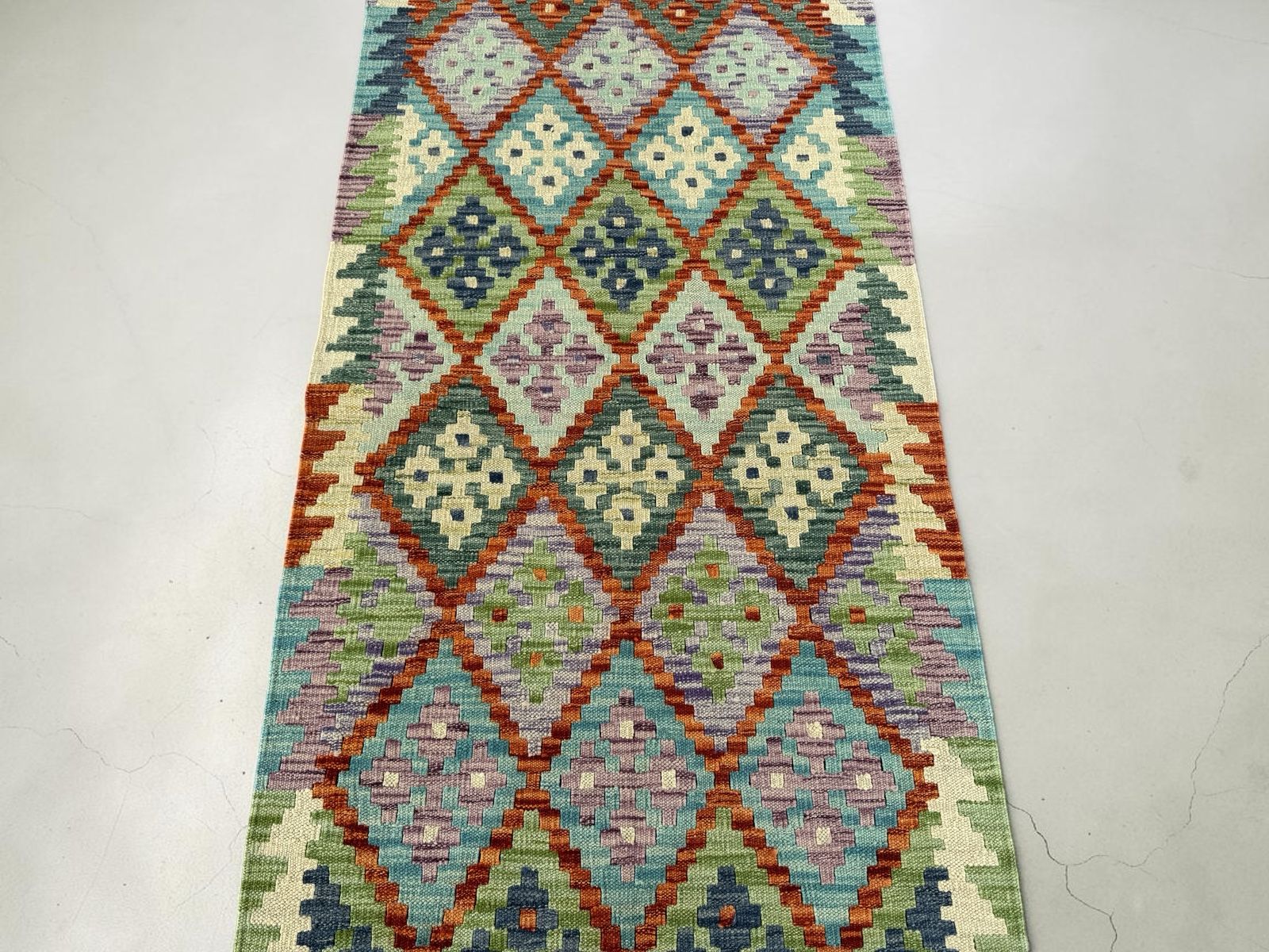 Handmade Afghan Kilim Runner Rug 290 CM x 81 CM Sk#1418