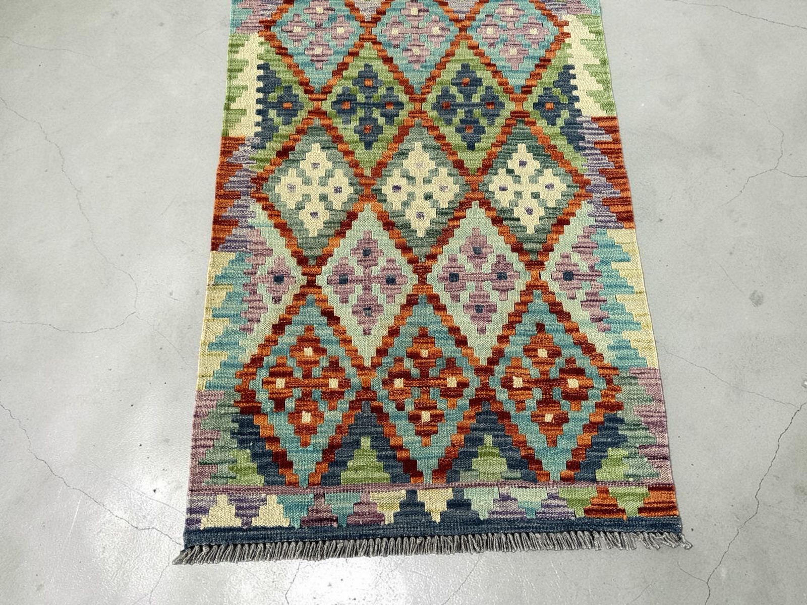 Handmade Afghan Kilim Runner Rug 290 CM x 81 CM Sk#1418