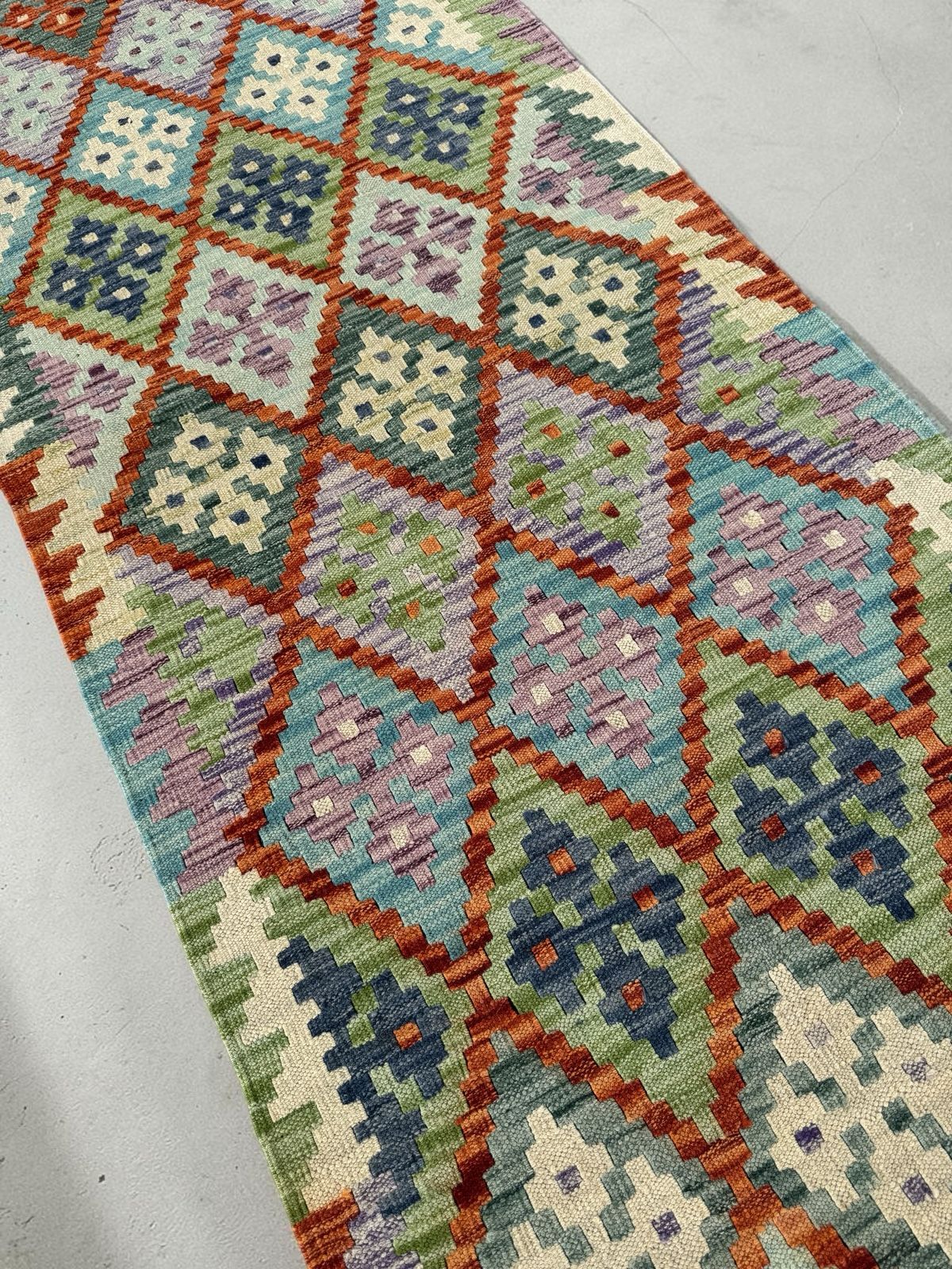 Handmade Afghan Kilim Runner Rug 290 CM x 81 CM Sk#1418