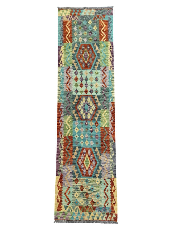 Handmade Afghan Kilim Runner Rug 292 CM x 87 CM Sk#1419