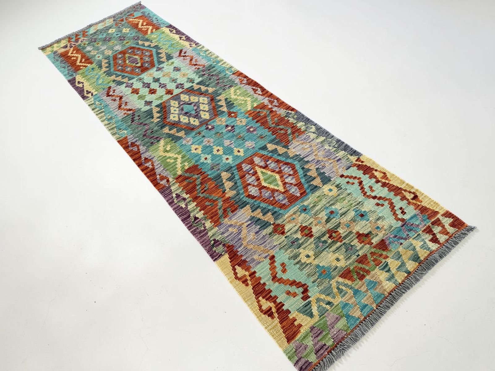 Handmade Afghan Kilim Runner Rug 292 CM x 87 CM Sk#1419