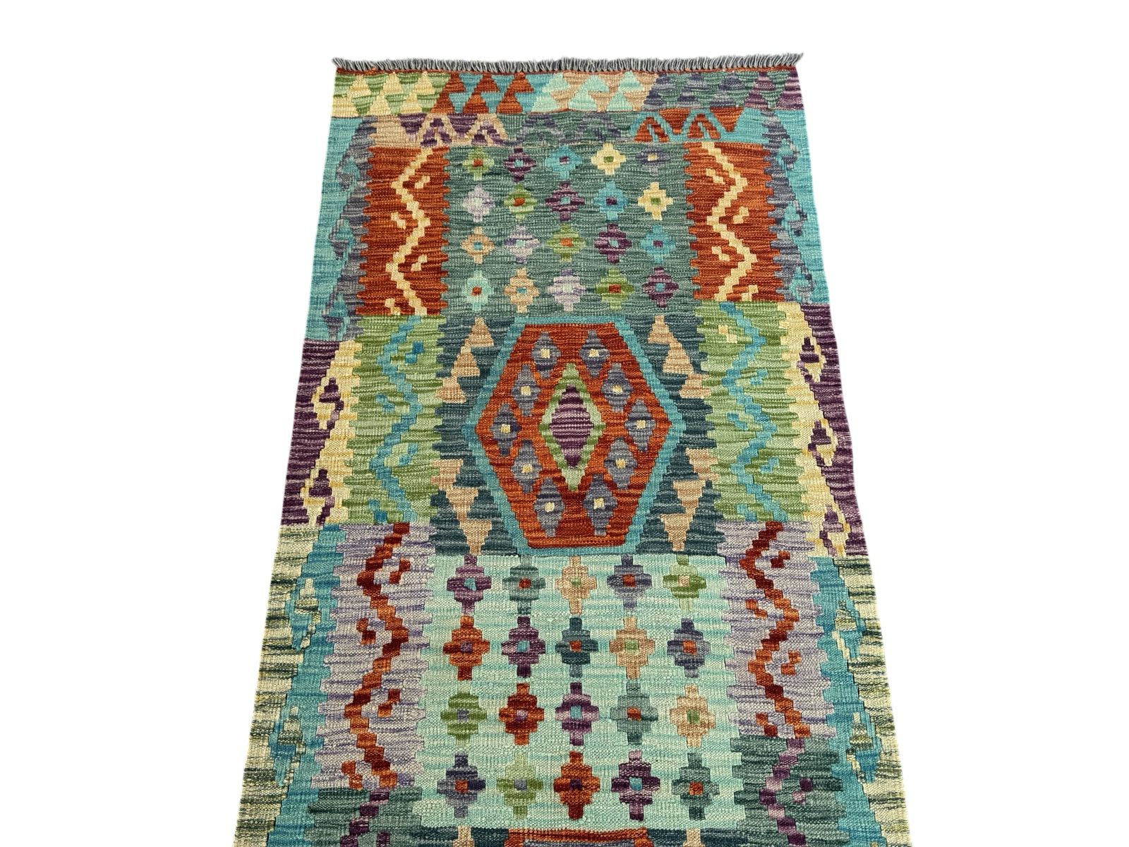 Handmade Afghan Kilim Runner Rug 292 CM x 87 CM Sk#1419