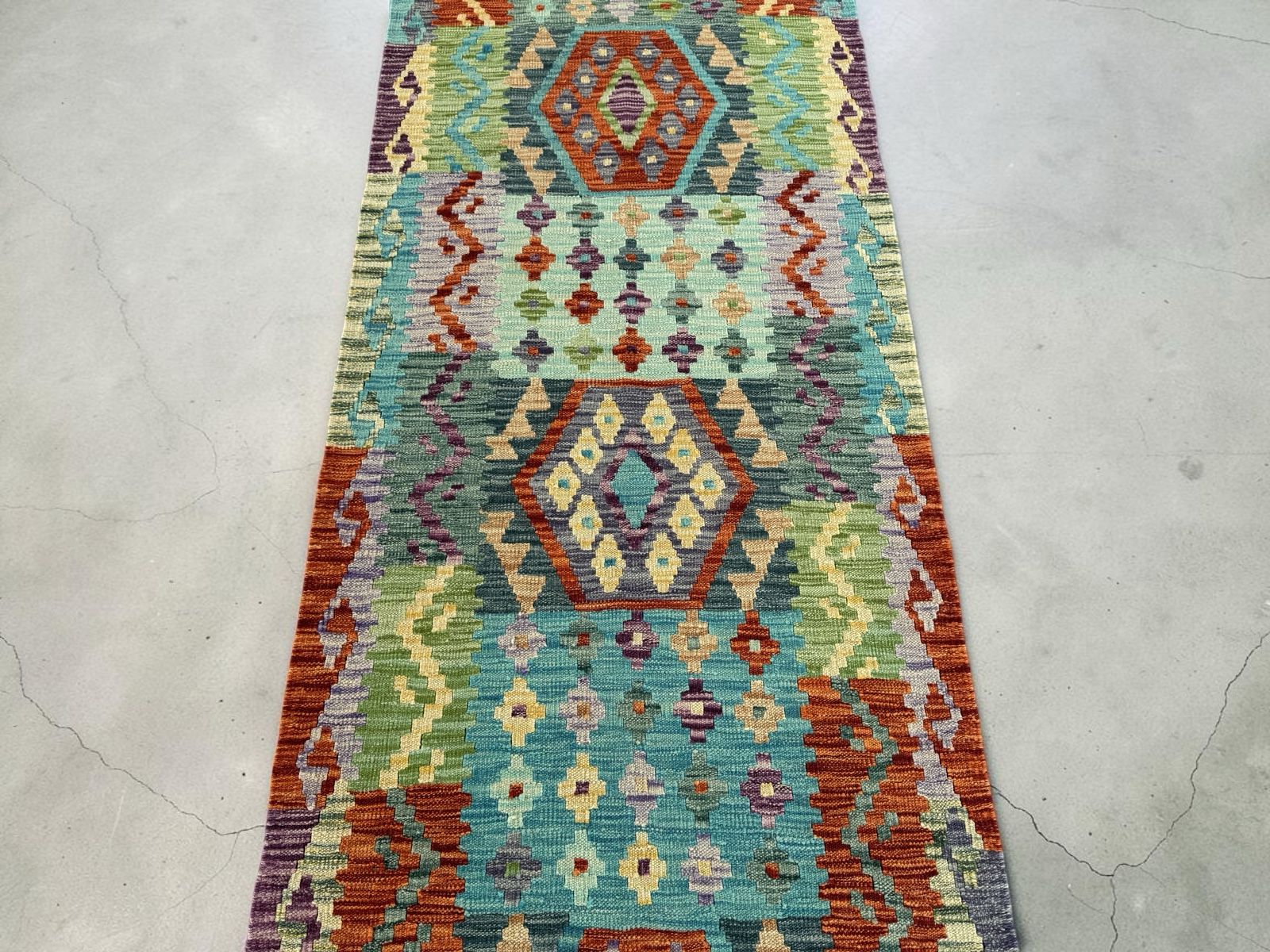 Handmade Afghan Kilim Runner Rug 292 CM x 87 CM Sk#1419