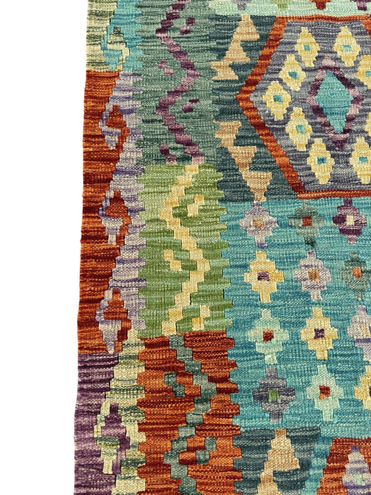 Handmade Afghan Kilim Runner Rug 292 CM x 87 CM Sk#1419