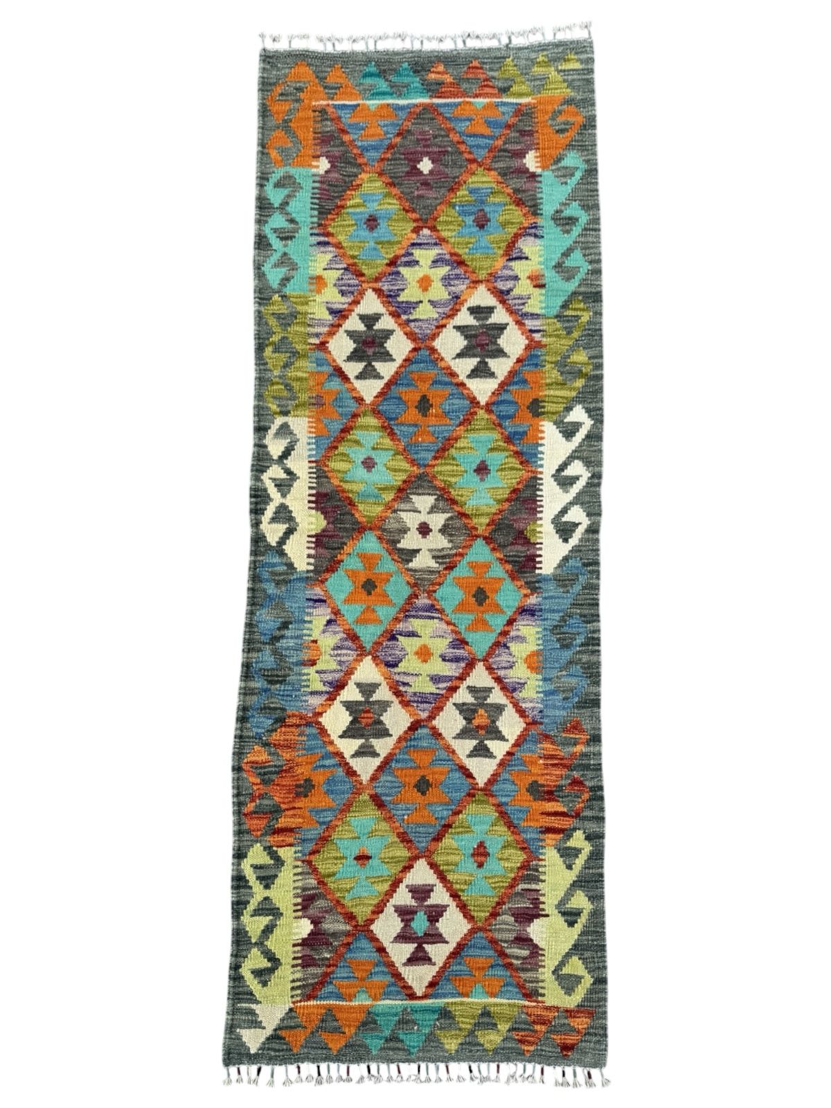 Handmade Afghan Kilim Runner Rug 191 CM x 72 CM Sk#1420