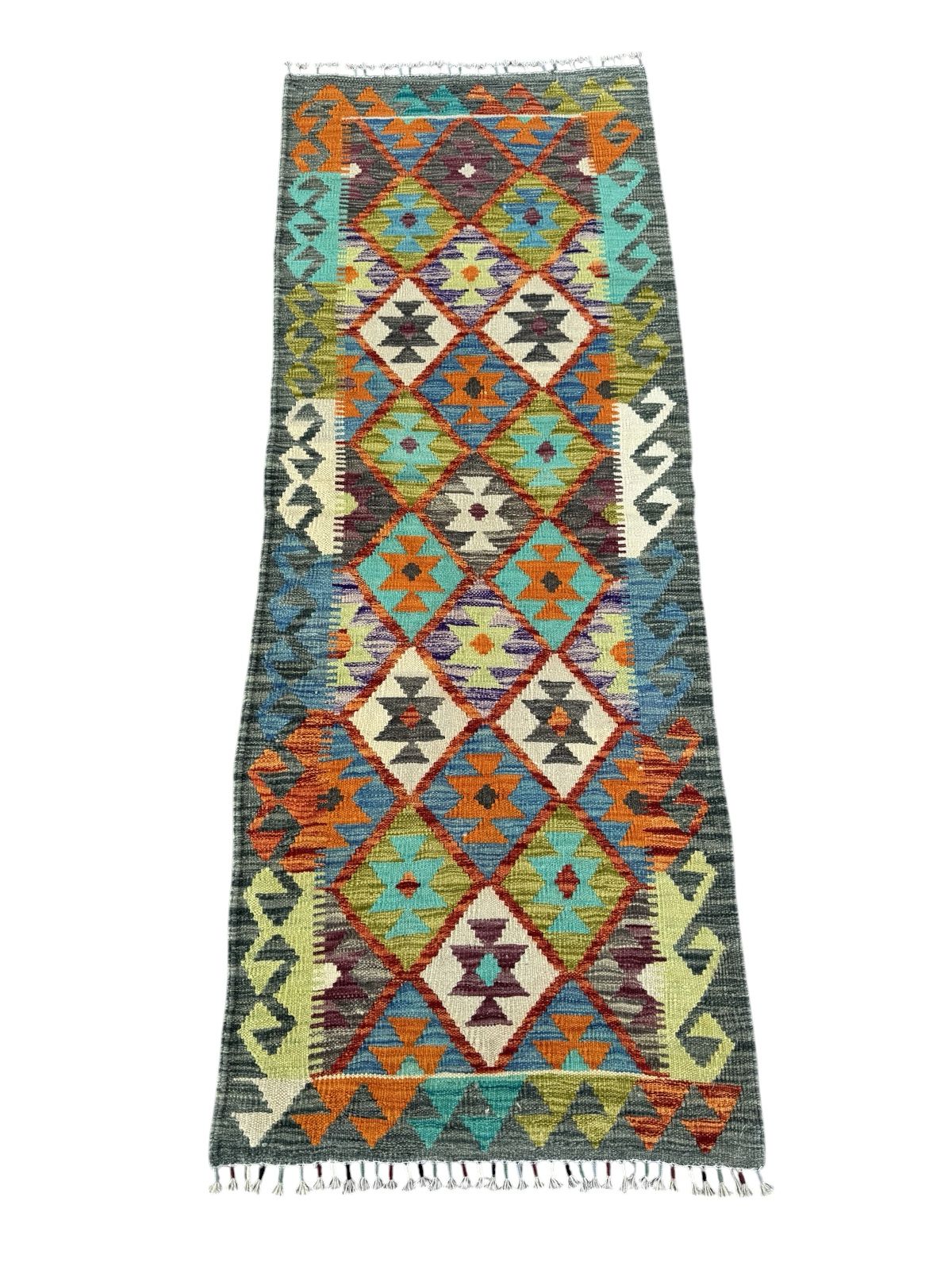 Handmade Afghan Kilim Runner Rug 191 CM x 72 CM Sk#1420