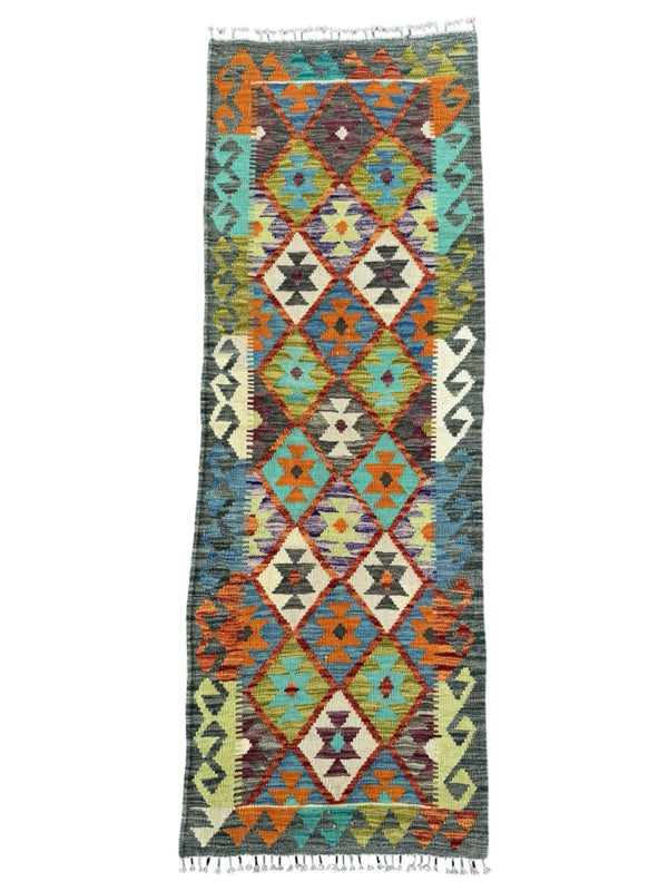Handmade Afghan Kilim Runner Rug 191 CM x 72 CM Sk#1420