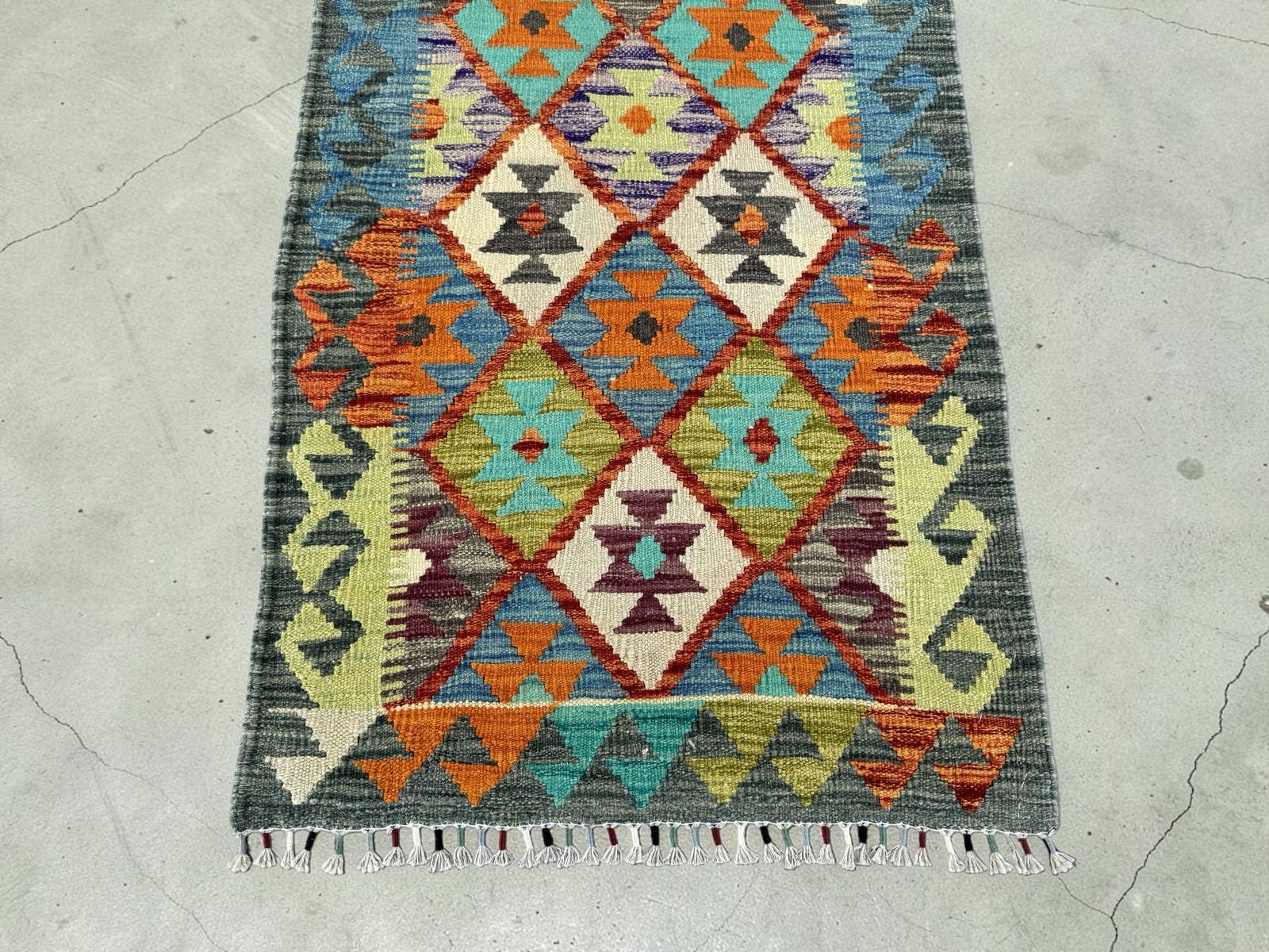 Handmade Afghan Kilim Runner Rug 191 CM x 72 CM Sk#1420