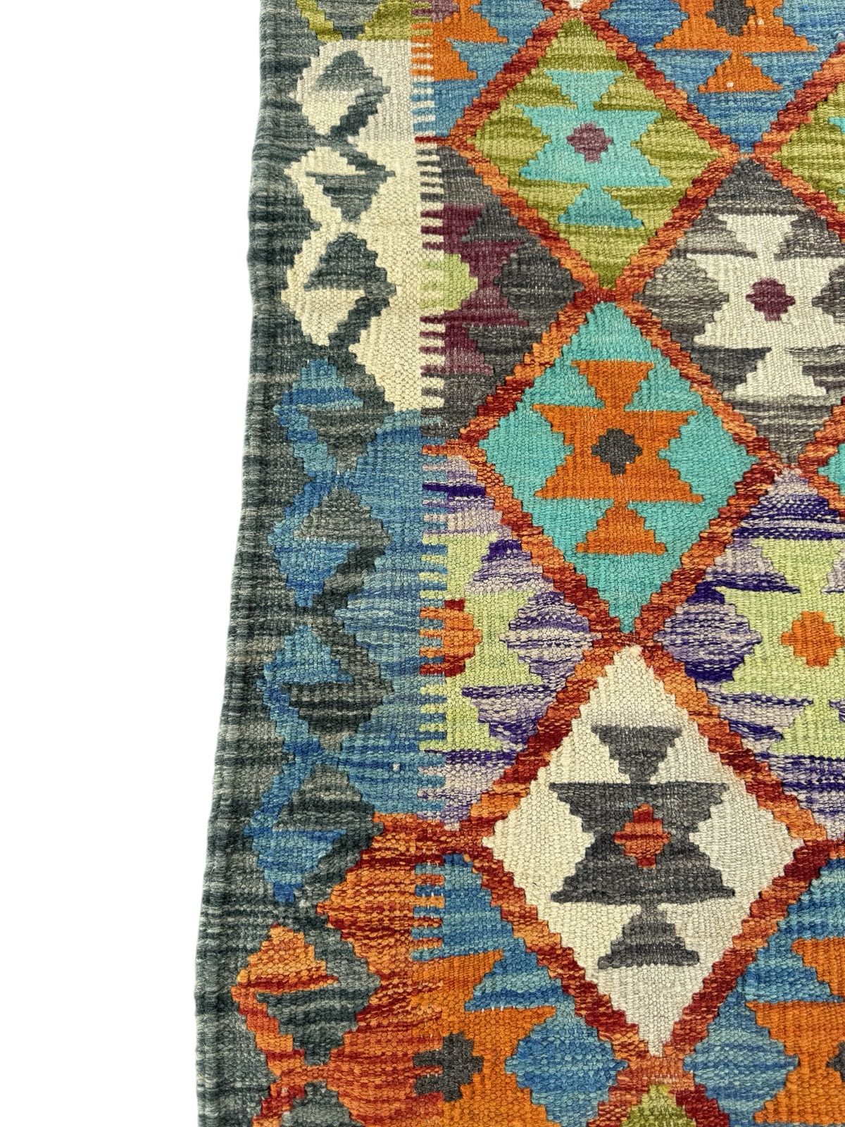 Handmade Afghan Kilim Runner Rug 191 CM x 72 CM Sk#1420