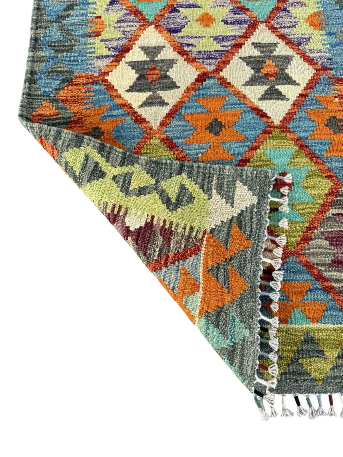 Handmade Afghan Kilim Runner Rug 191 CM x 72 CM Sk#1420