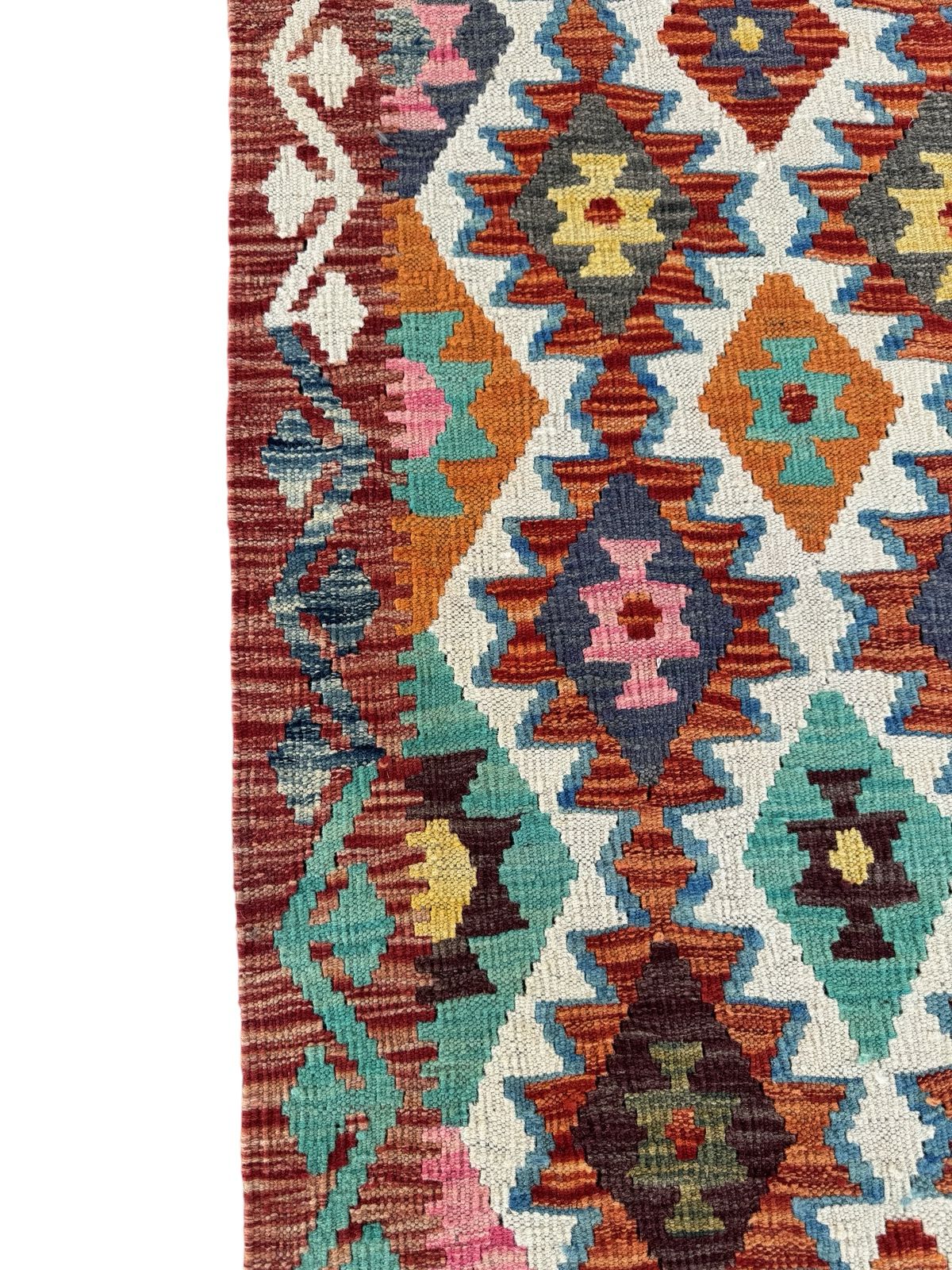 Handmade Afghan Kilim Runner Rug 291 CM x 83 CM Sk#1421