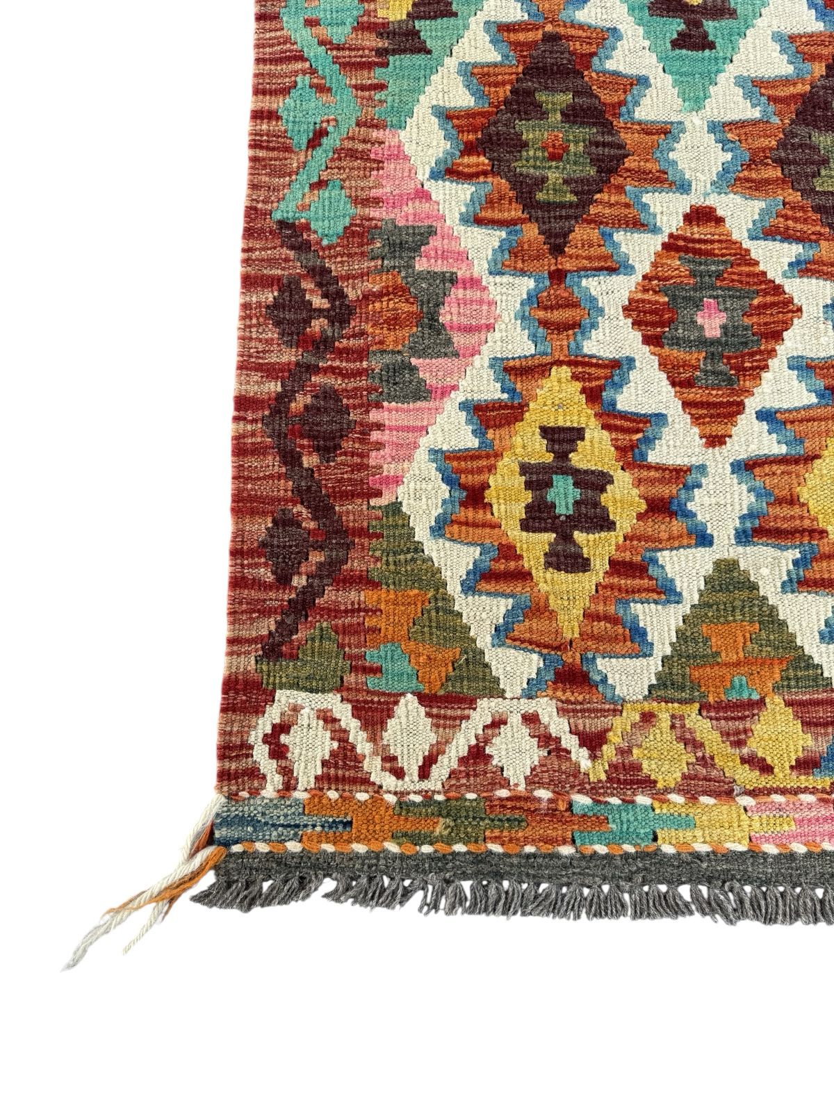 Handmade Afghan Kilim Runner Rug 291 CM x 83 CM Sk#1421