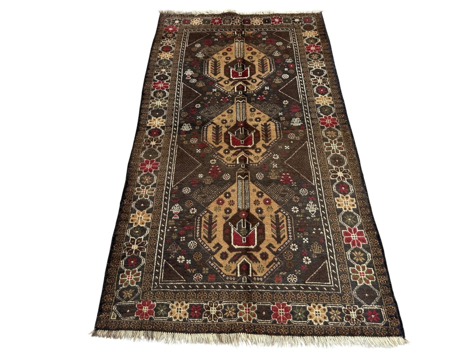 Handmade Balochi Rug 206 CM x 116 CM Sk#1490