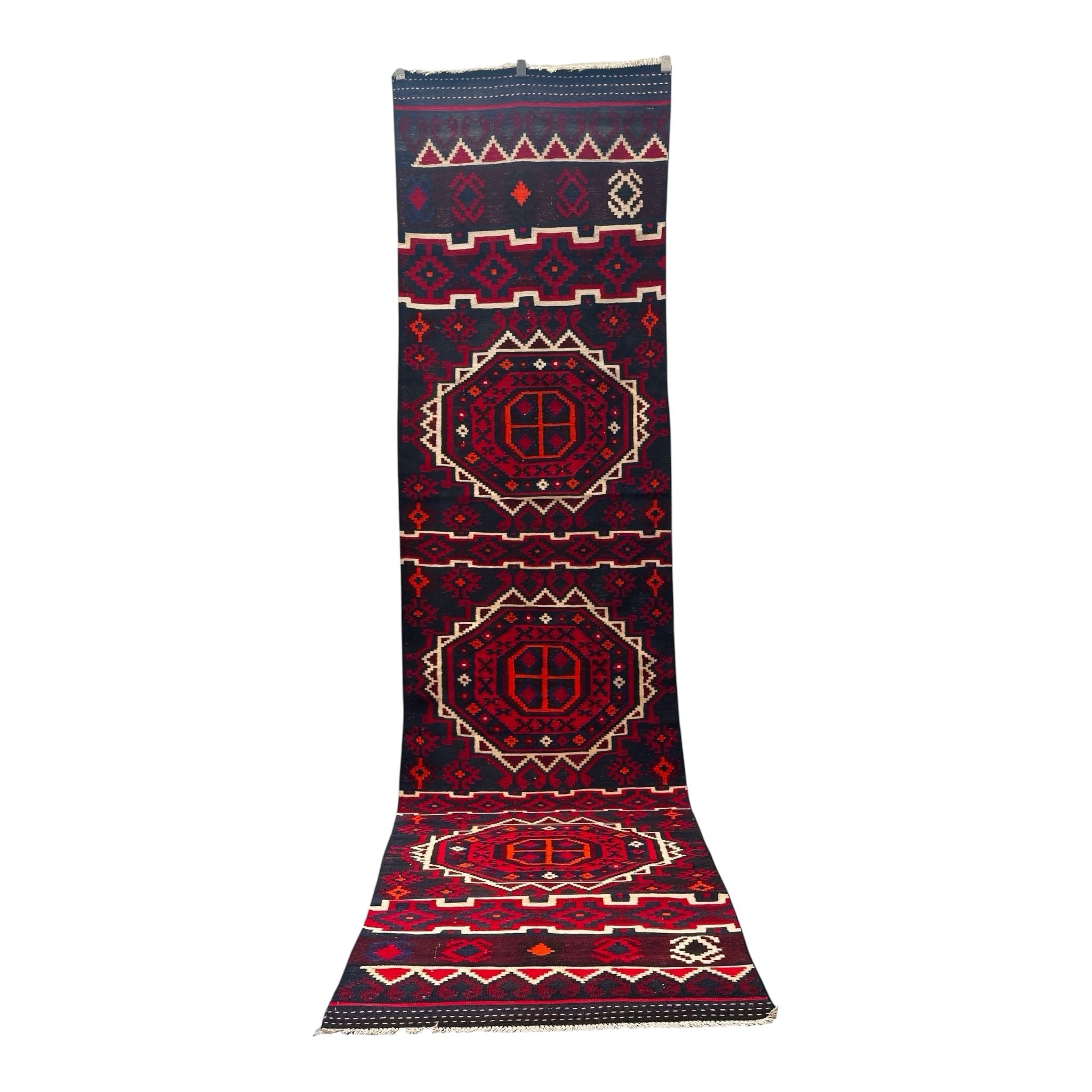 Handmade Kilim Long Hallway Rug 409 CM x 99 CM Sk#2018