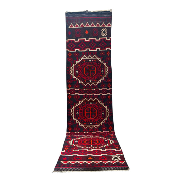 Handmade Kilim Long Hallway Rug 409 CM x 99 CM Sk#2018