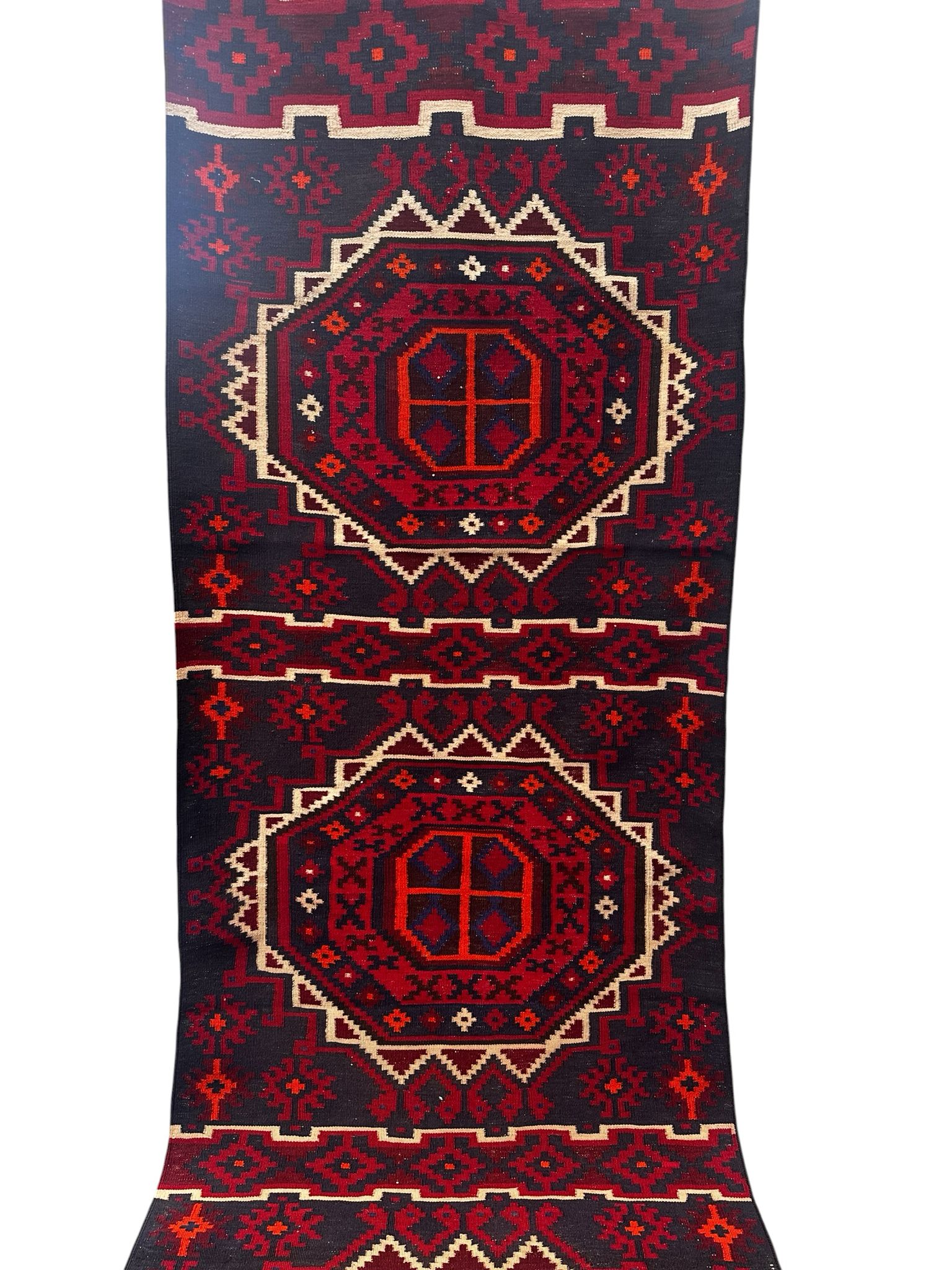 Handmade Kilim Long Hallway Rug 409 CM x 99 CM Sk#2018