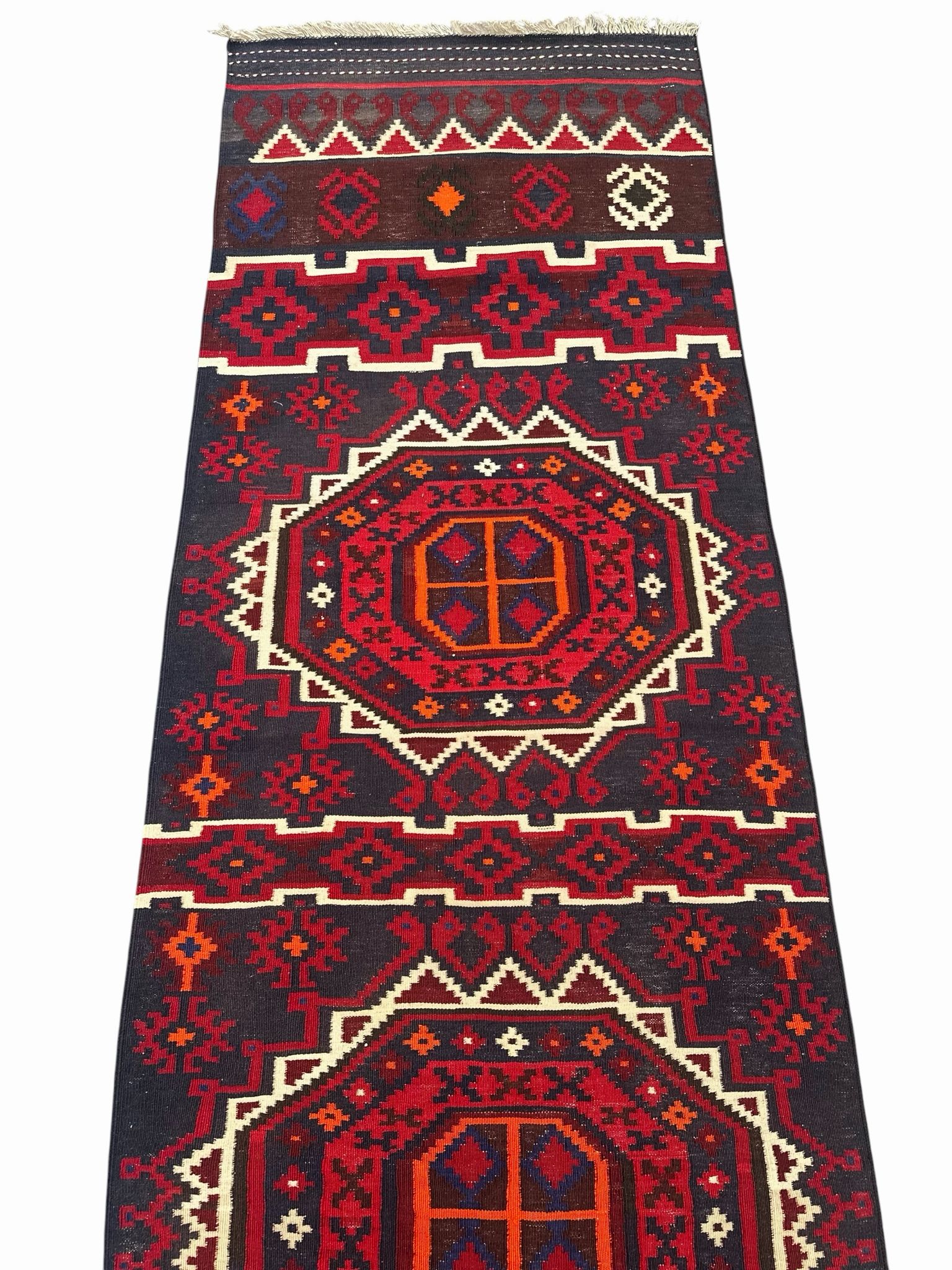 Handmade Kilim Long Hallway Rug 409 CM x 99 CM Sk#2018