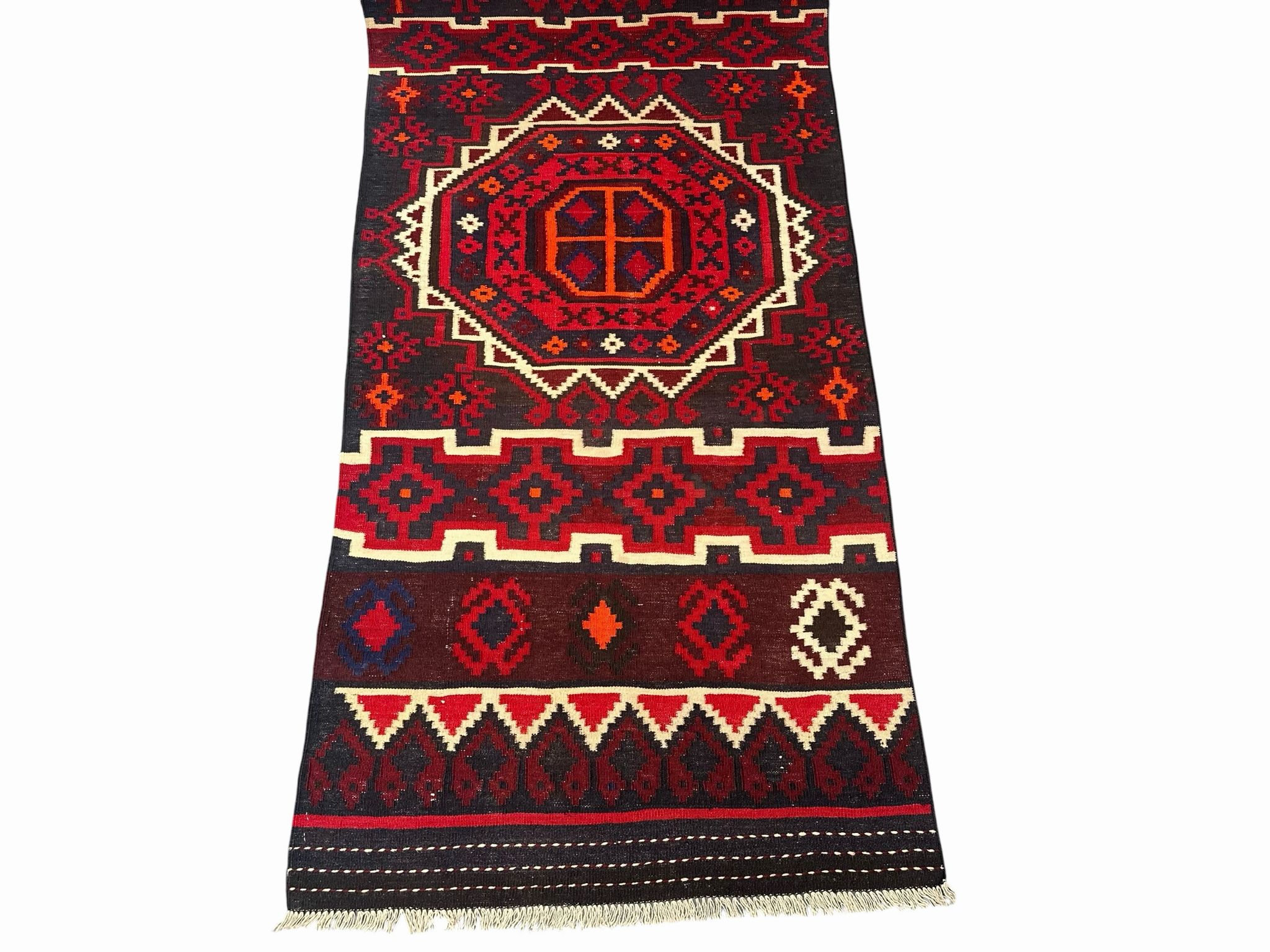 Handmade Kilim Long Hallway Rug 409 CM x 99 CM Sk#2018