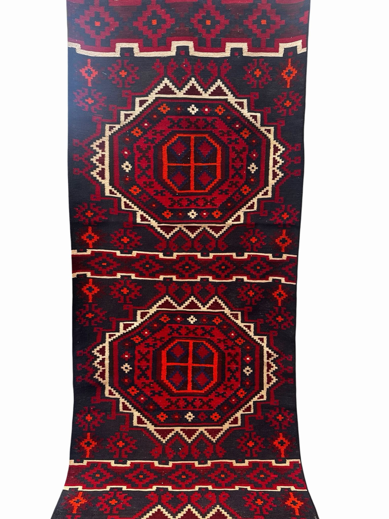 Handmade Kilim Long Hallway Rug 409 CM x 99 CM Sk#2018