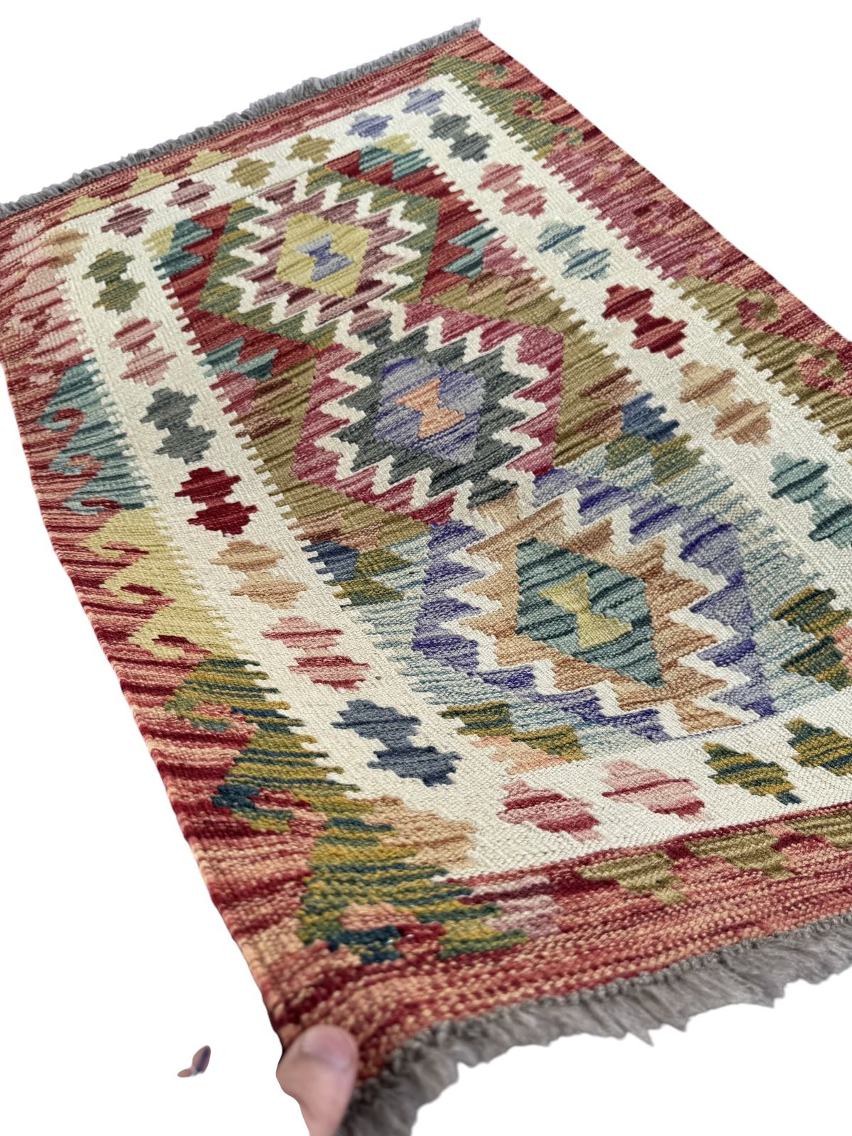 Handmade Afghan Kilim Rug 123 CM x 79 CM Sk#1433