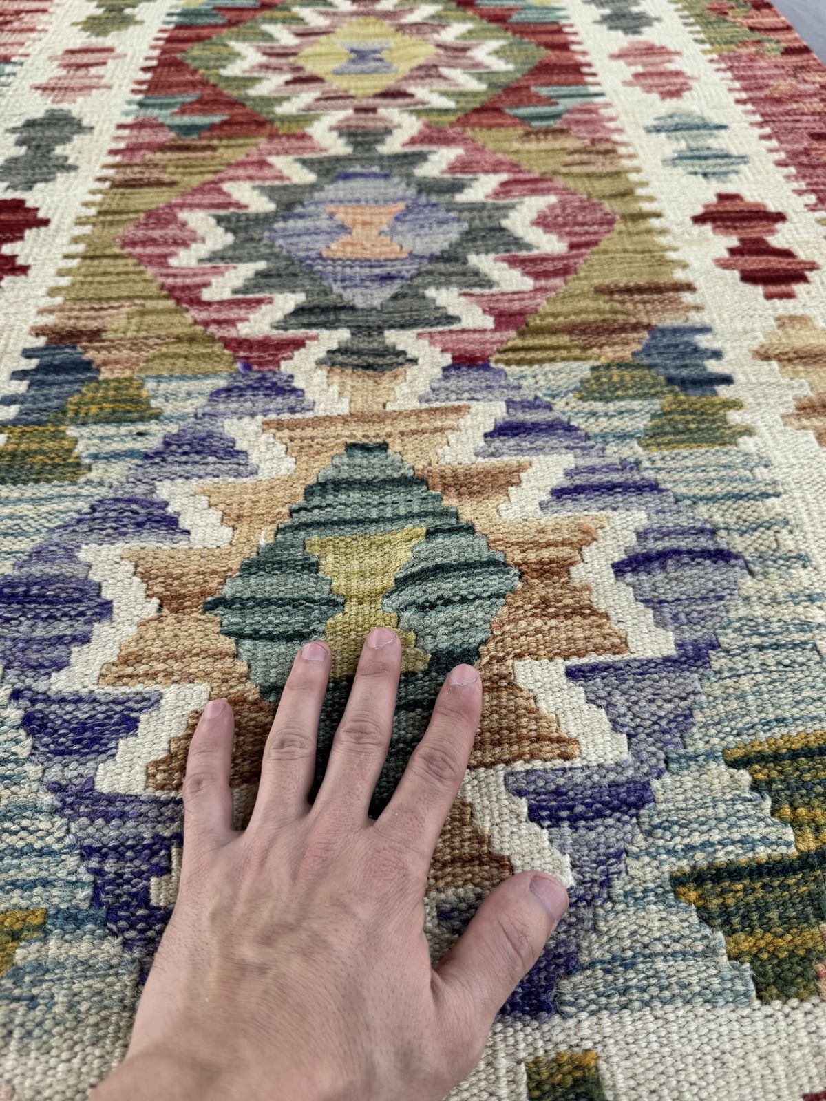 Handmade Afghan Kilim Rug 123 CM x 79 CM Sk#1433