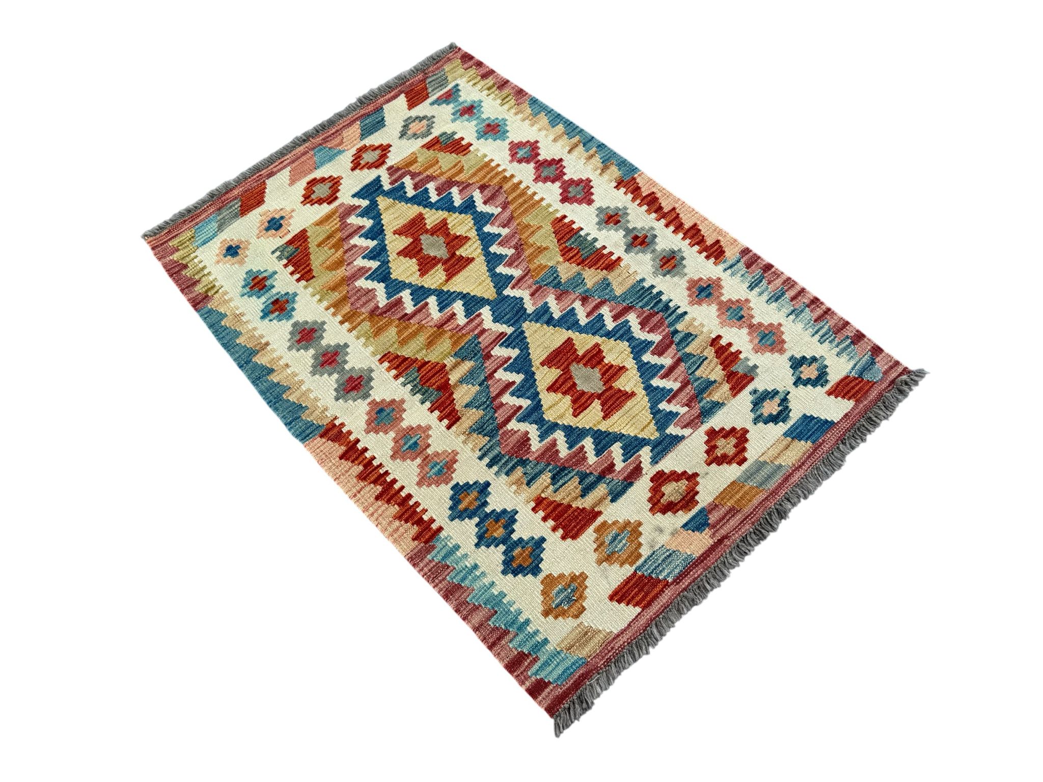 Handmade Afghan Kilim Rug 121 CM x 87 CM Sk#1437