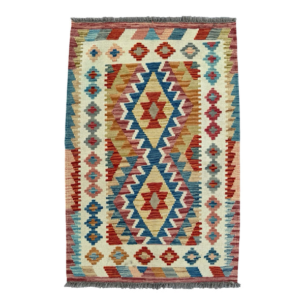 Handmade Afghan Kilim Rug 121 CM x 87 CM Sk#1437