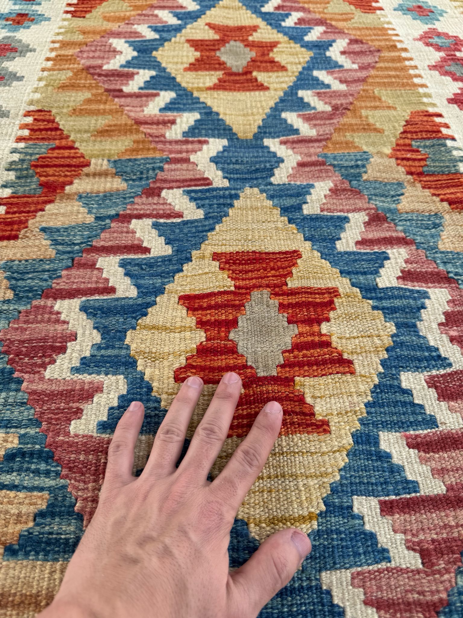 Handmade Afghan Kilim Rug 121 CM x 87 CM Sk#1437