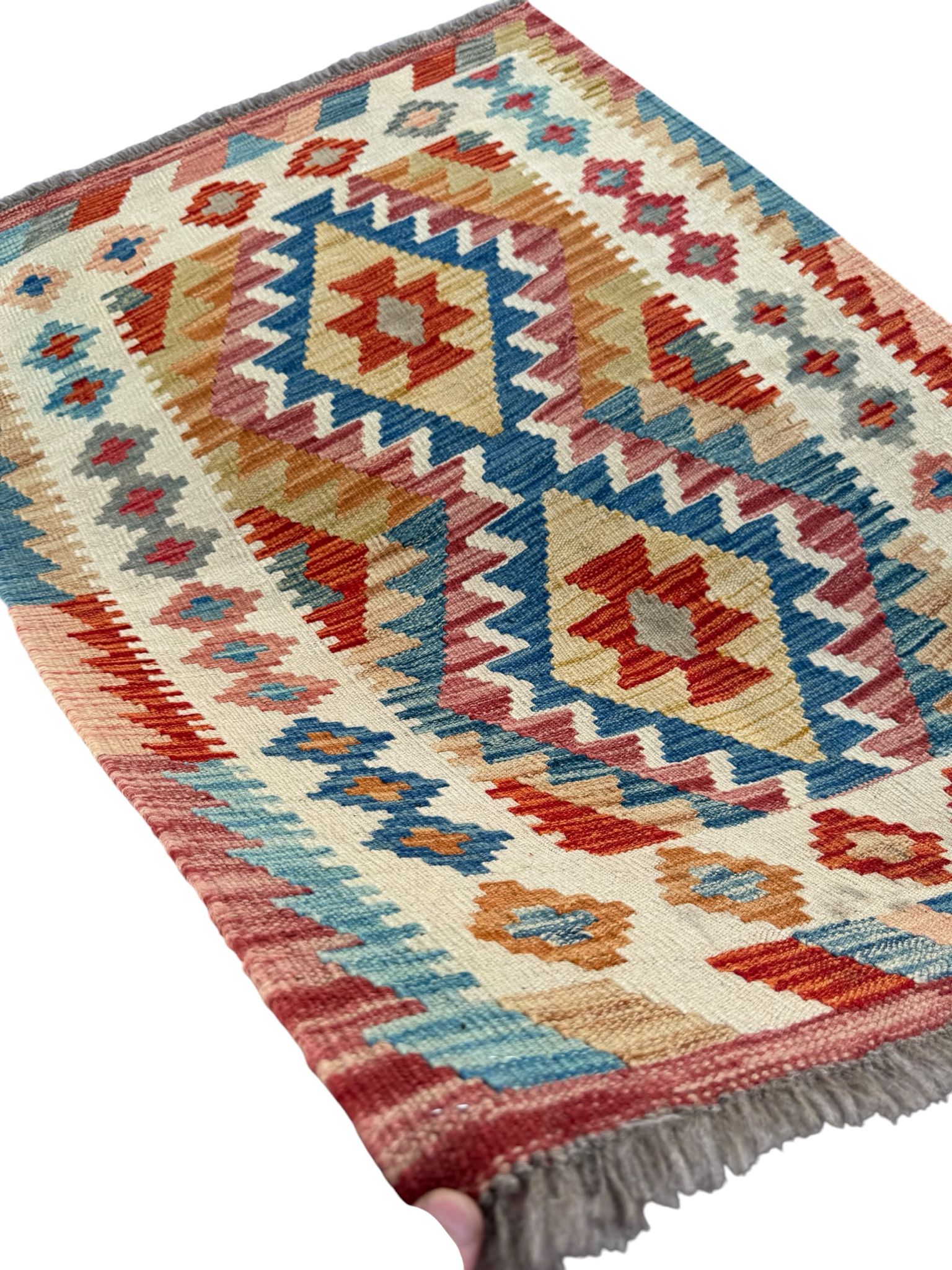 Handmade Afghan Kilim Rug 121 CM x 87 CM Sk#1437