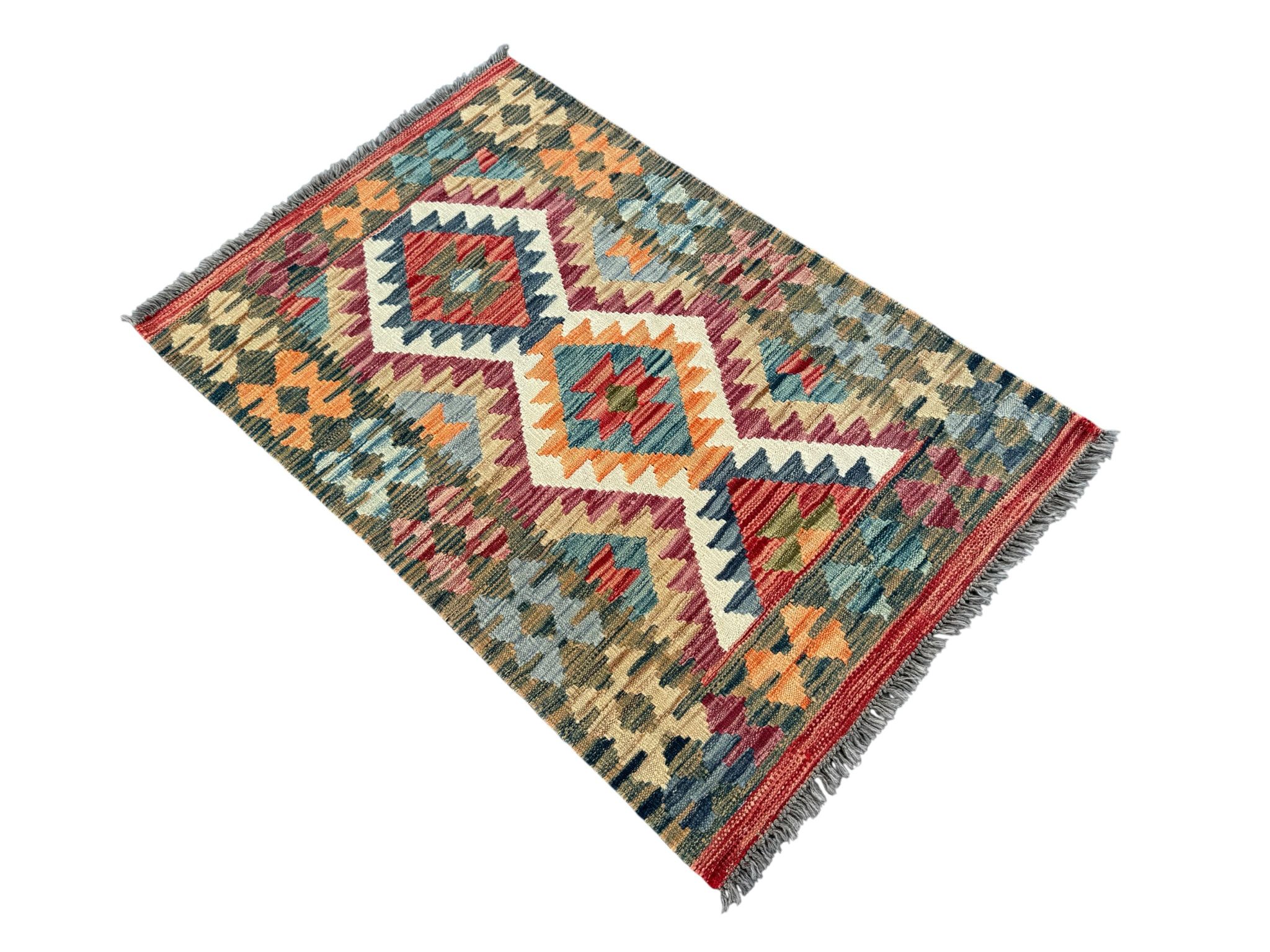 Handmade Afghan Kilim Rug 126 CM x 81 CM Sk#1438