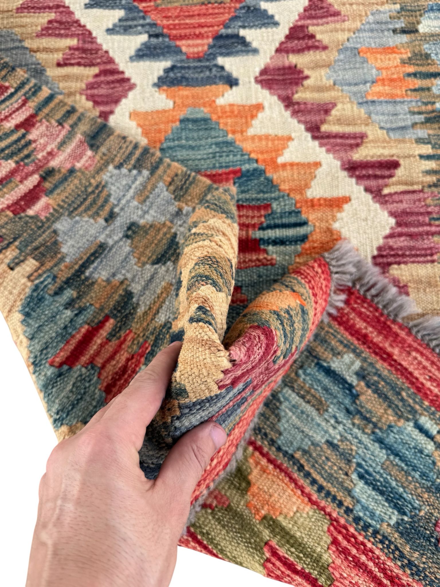 Handmade Afghan Kilim Rug 126 CM x 81 CM Sk#1438