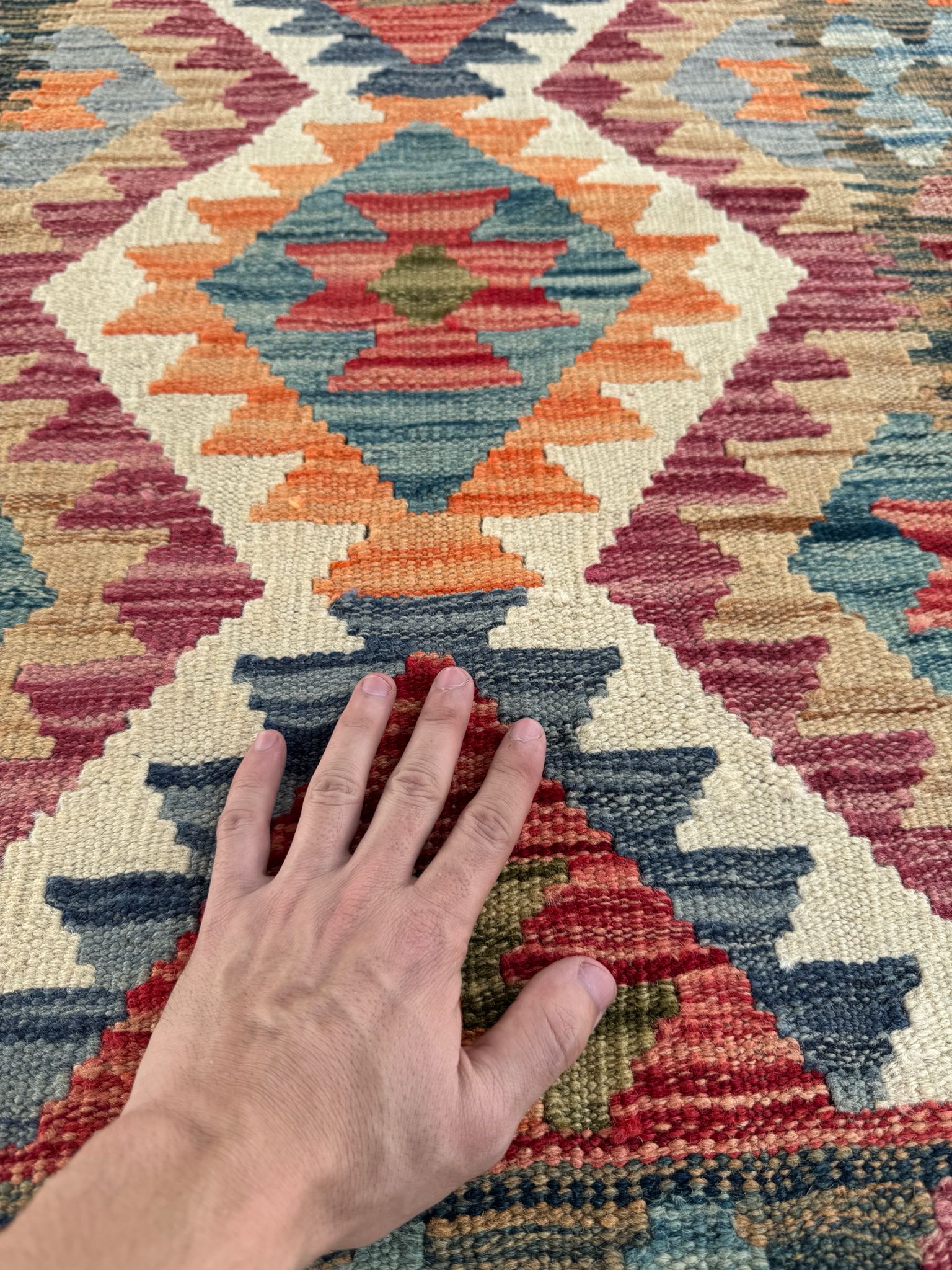Handmade Afghan Kilim Rug 126 CM x 81 CM Sk#1438