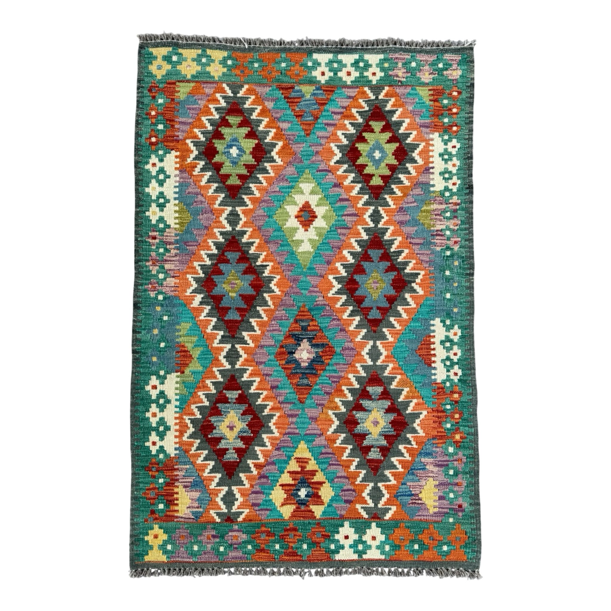 Handmade Afghan Kilim Rug 141 CM x 100 CM Sk#1441