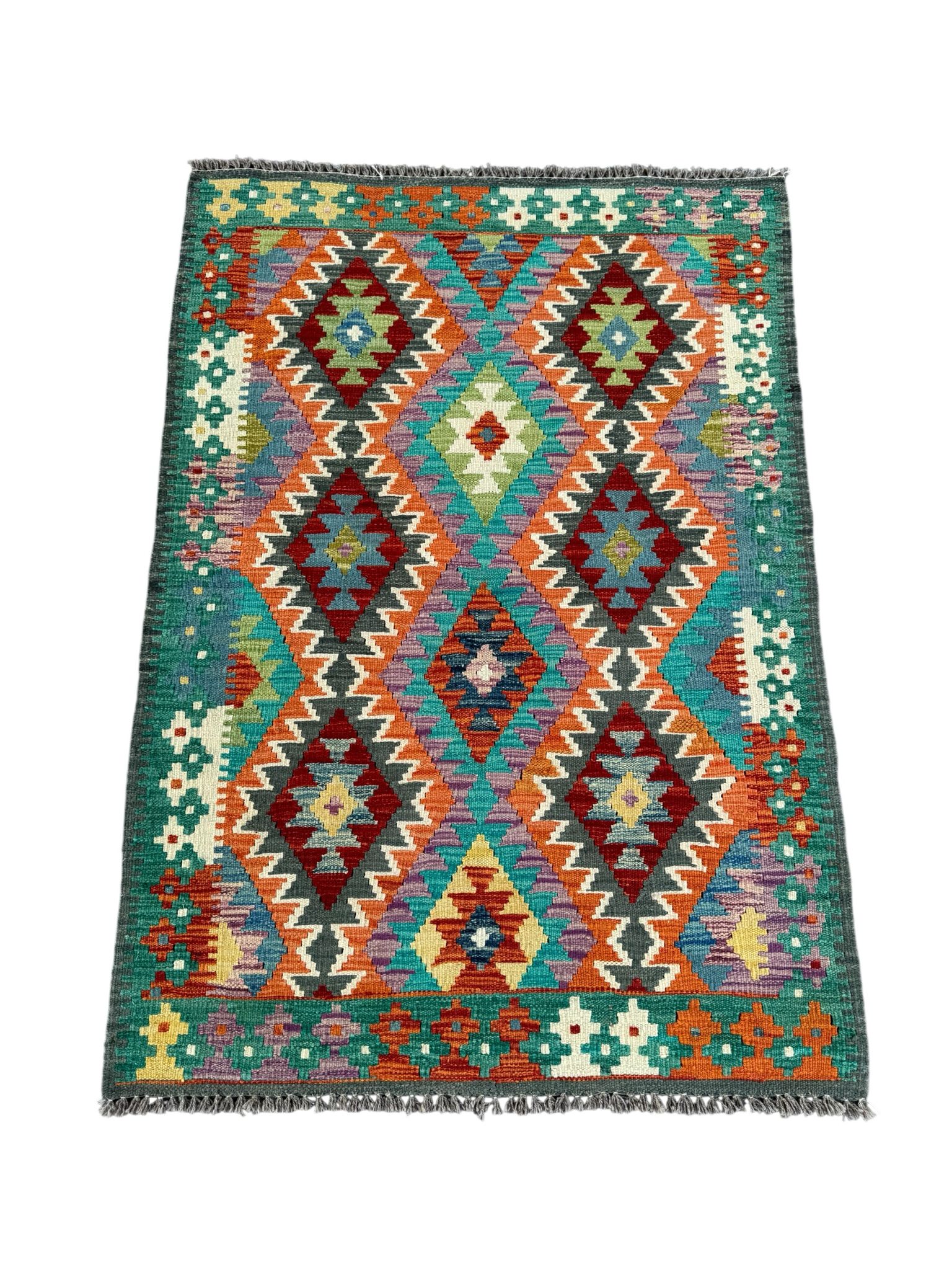 Handmade Afghan Kilim Rug 141 CM x 100 CM Sk#1441