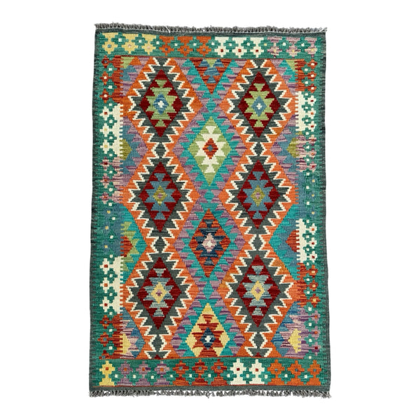 Handmade Afghan Kilim Rug 141 CM x 100 CM Sk#1441