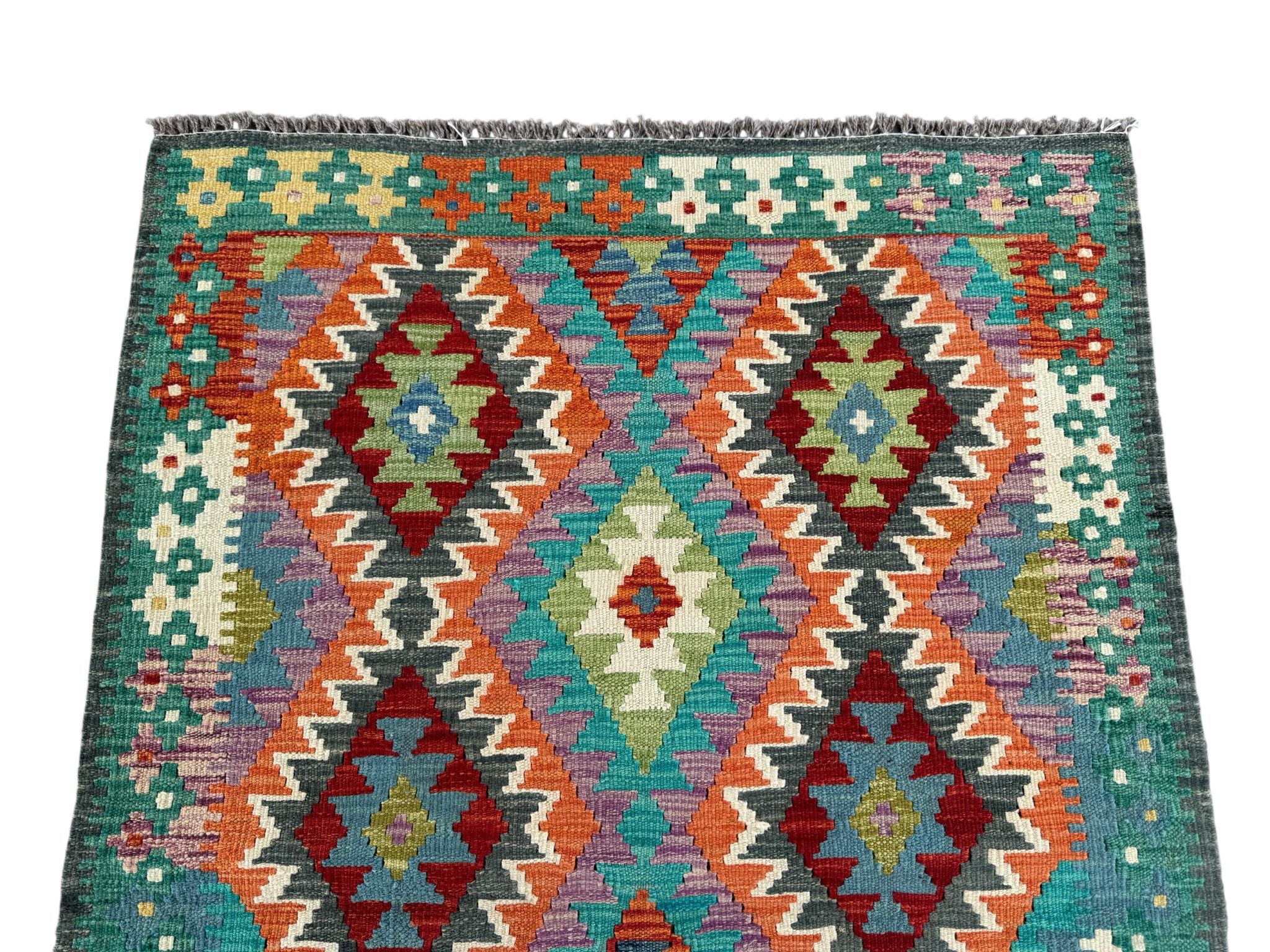 Handmade Afghan Kilim Rug 141 CM x 100 CM Sk#1441