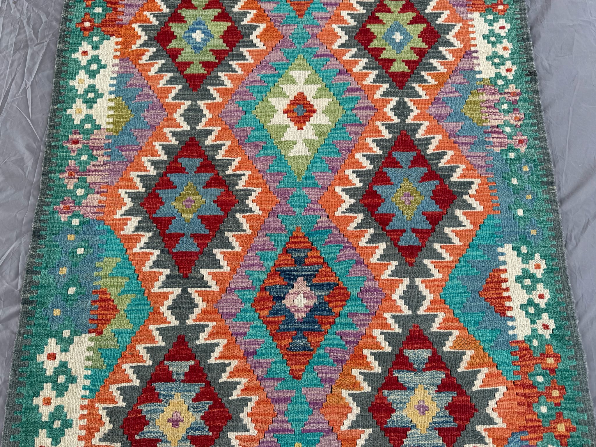 Handmade Afghan Kilim Rug 141 CM x 100 CM Sk#1441