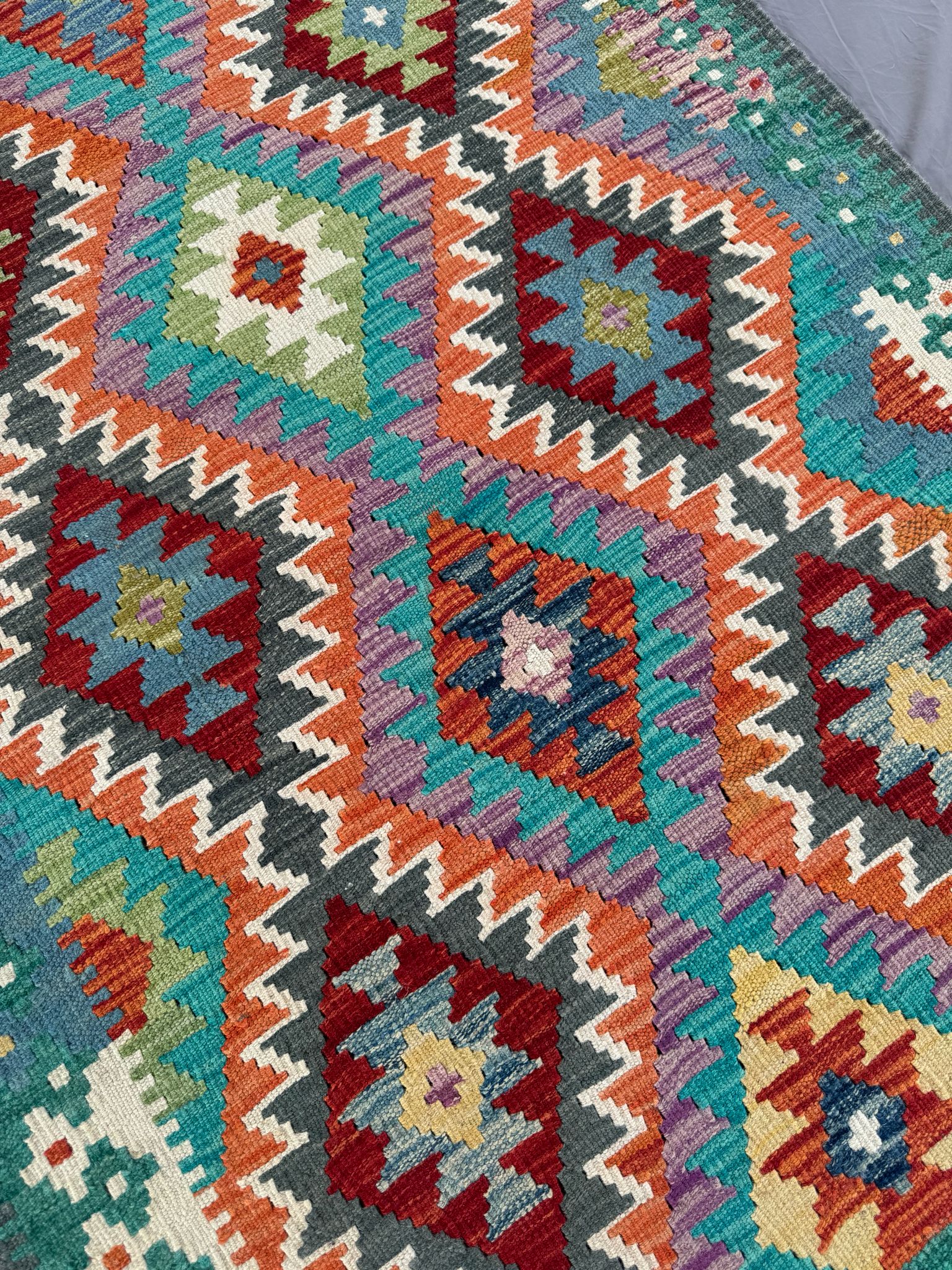 Handmade Afghan Kilim Rug 141 CM x 100 CM Sk#1441